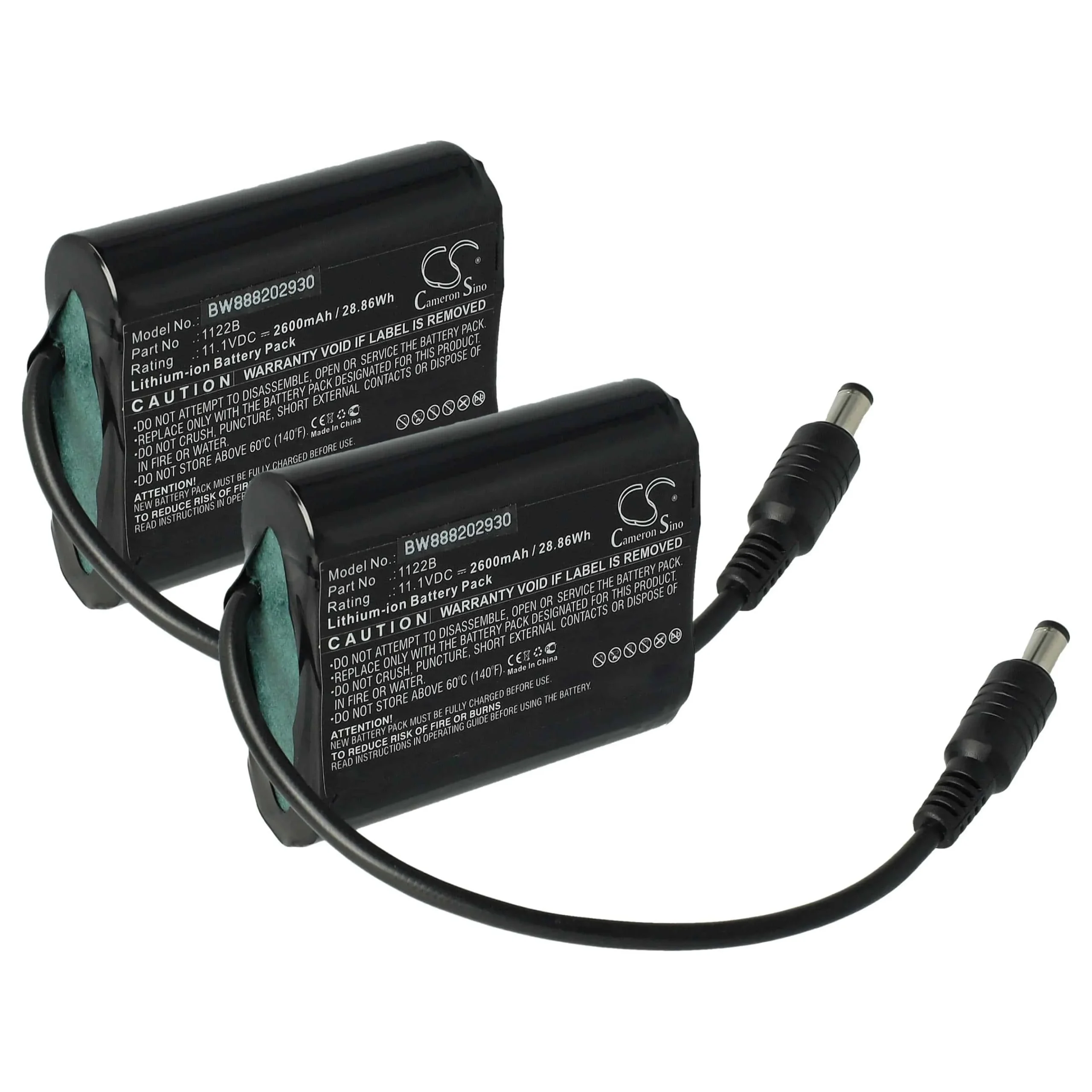 Batterie (2 pcs.) remplace Venture Heat 1122B pour gants chauffants Venture Heat - 2600mAh 11,1V Li-ion