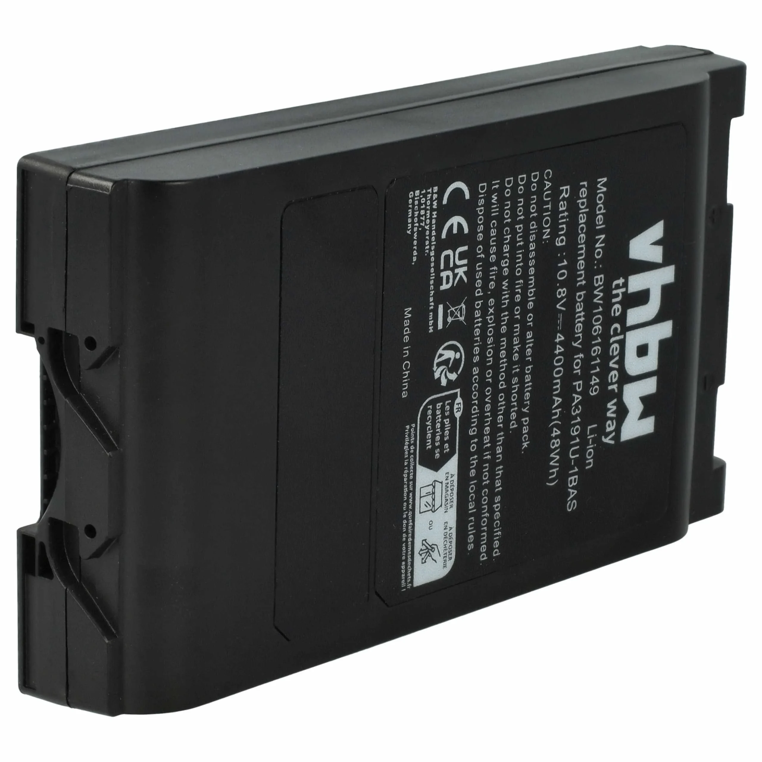 Batterie remplace Toshiba PA3084U-1BAS pour ordinateur portable Toshiba- 4400mAh 10,8V Li-ion, noir