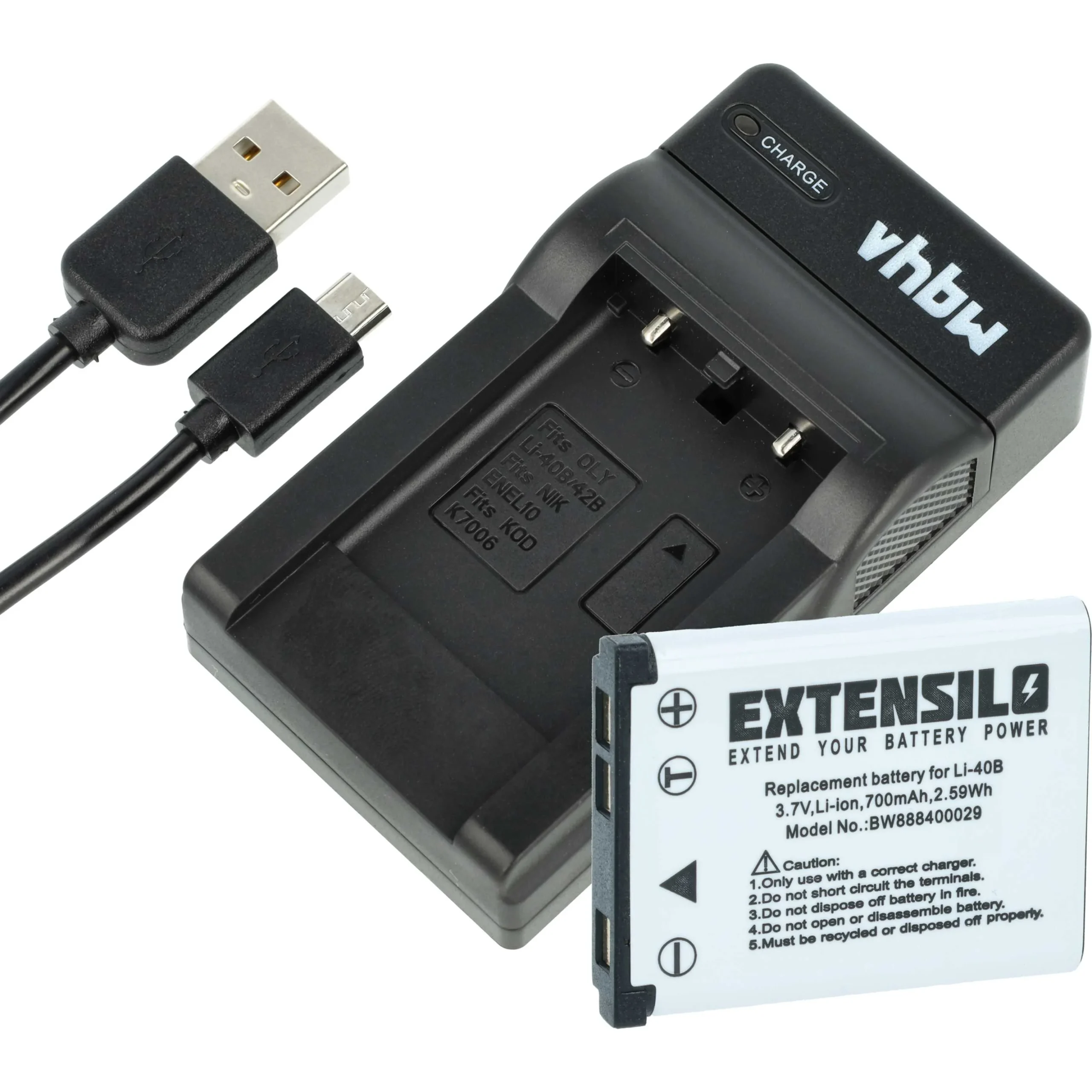 1x station de charge, 1x câble d'alimentation, 1x batterie remplace BenQ DLI216 pour caméra Bosch - Accessoires pour appareils photo