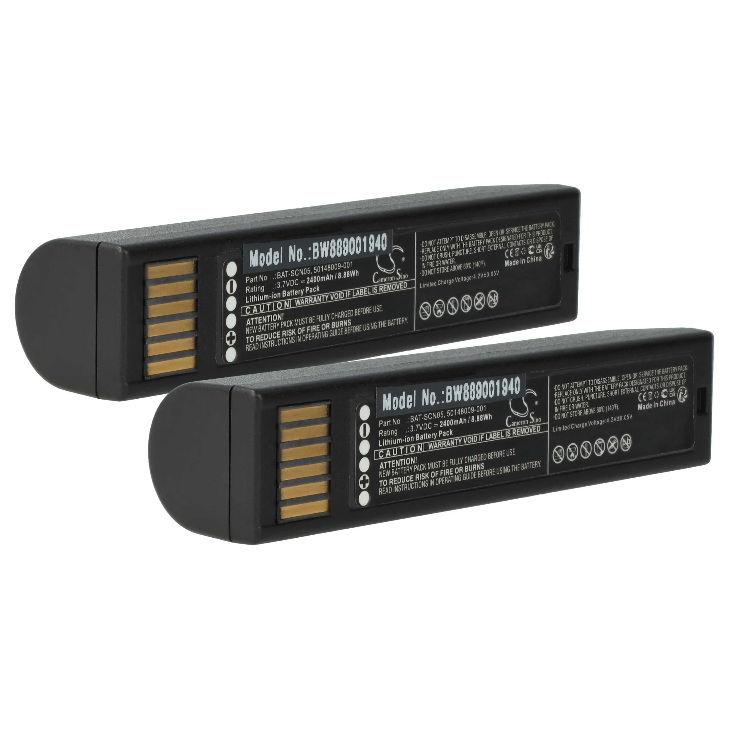 2x Batteries remplace Honeywell 50148009-001, BAT-SCN05 pour scanner de code-barre Honeywell - 2400mAh 3,7V