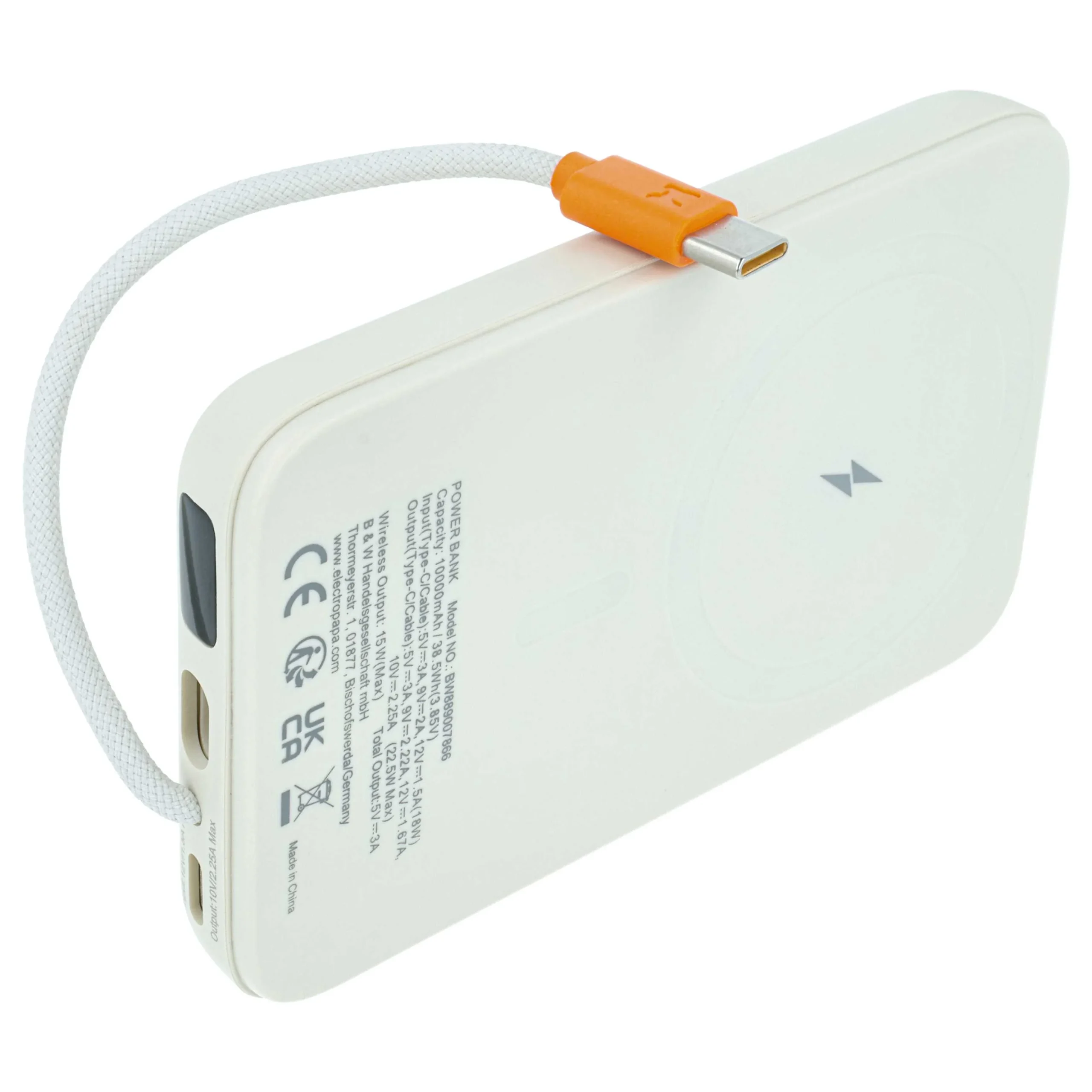 Batterie externe magnétique sans fil 10000 mAh pour iPhone, Samsung, Xiaomi et autres - beige