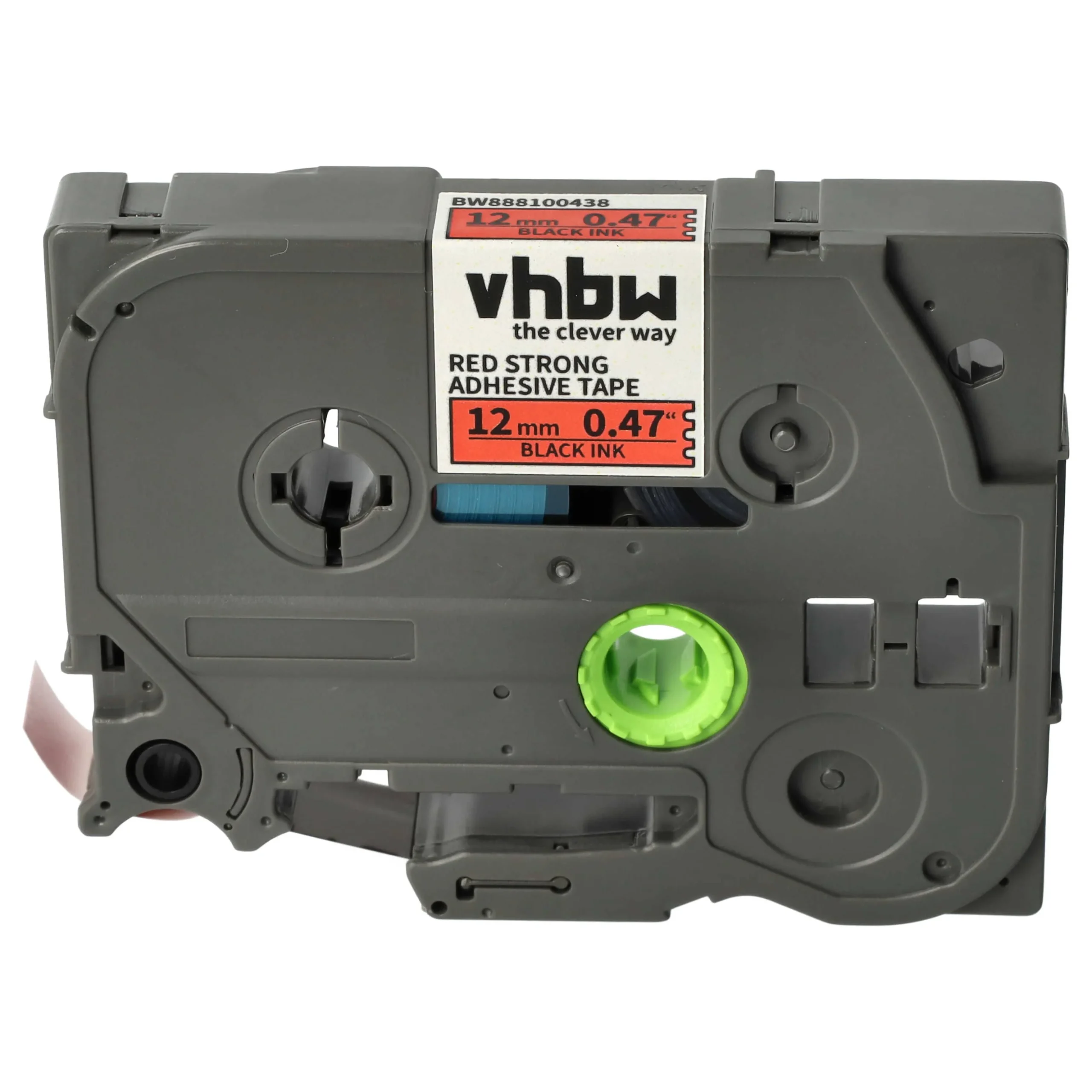 Cassette à ruban remplace Brother TZE-S431 - 12mm lettrage Noir ruban Rouge, plastique, extra fort