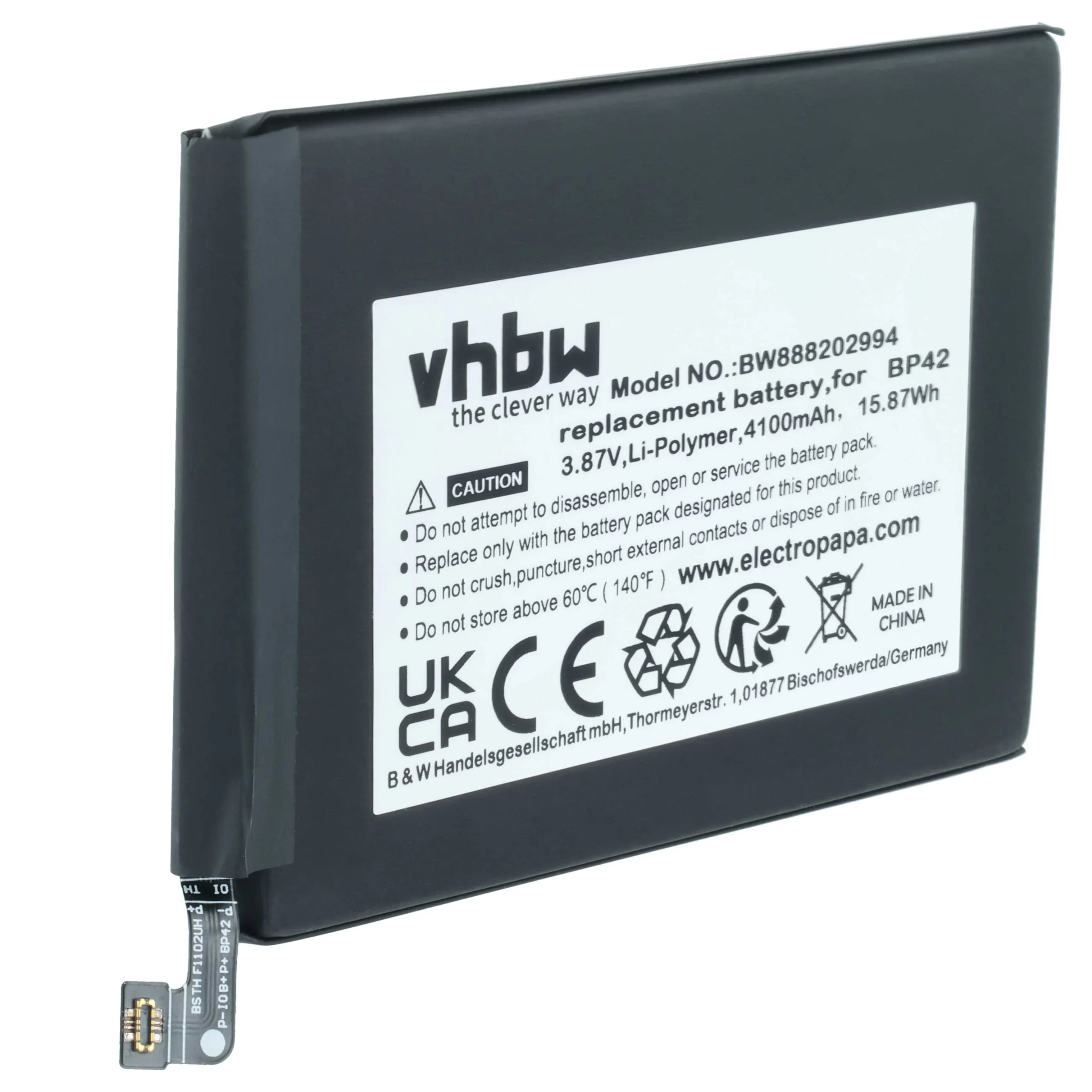 Batterie remplace Xiaomi BP42 téléphone portable Xiaomi - 4100mAh 3,87V Li-polymère