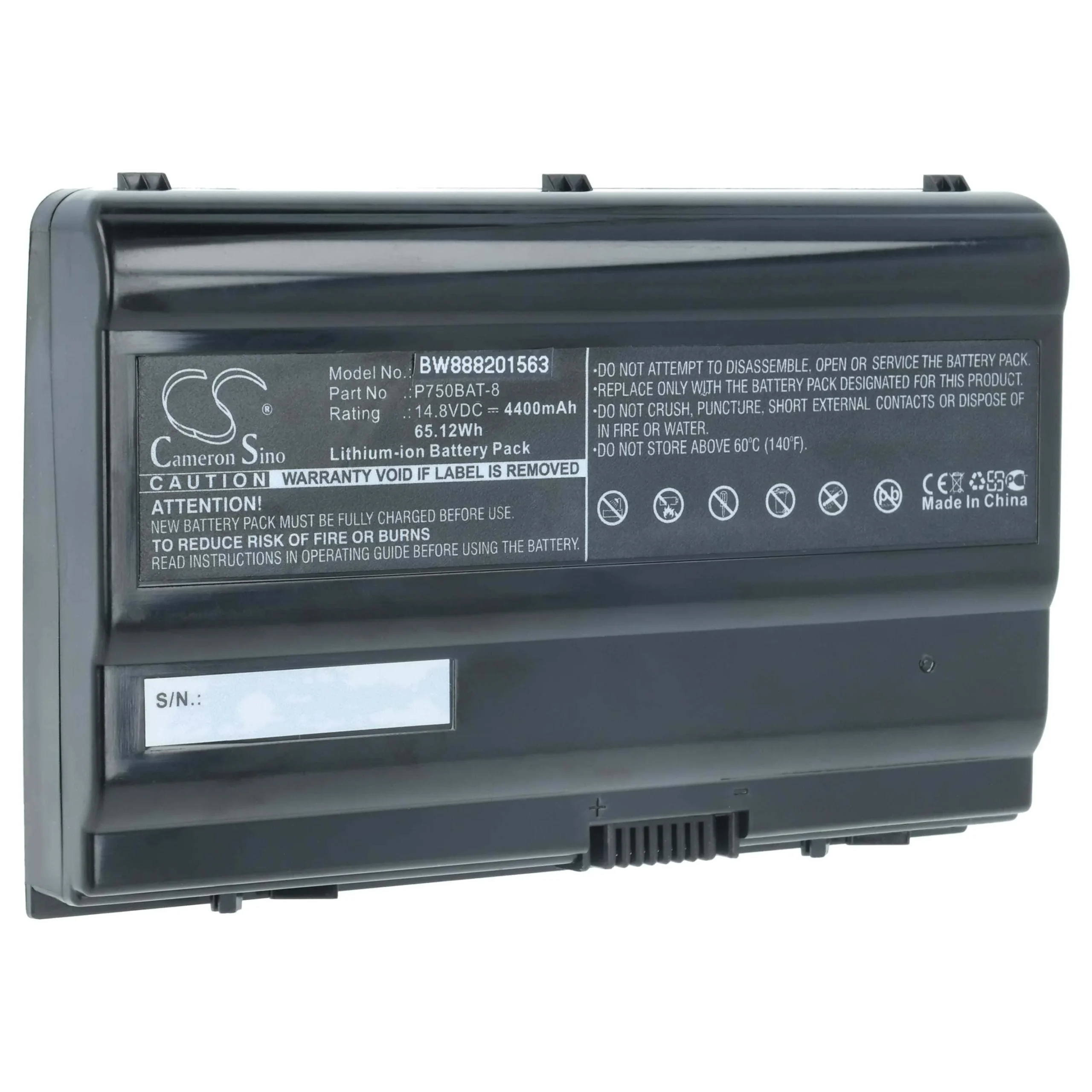 Batterie remplace 4ICR18/65-2 pour ordinateur portable Thunderobot- 4400mAh 14,8V Li-ion, noir