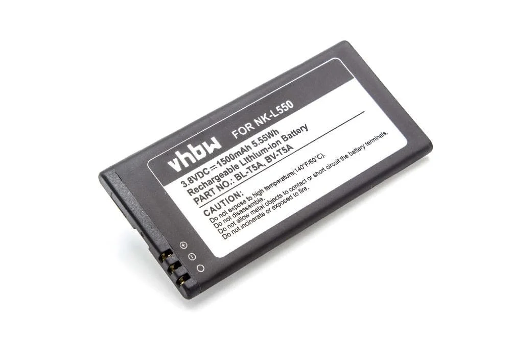 Batterie remplace Microsoft BV-T5A, BL-T5A téléphone portable Microsoft - 1500mAh 3,8V Li-ion