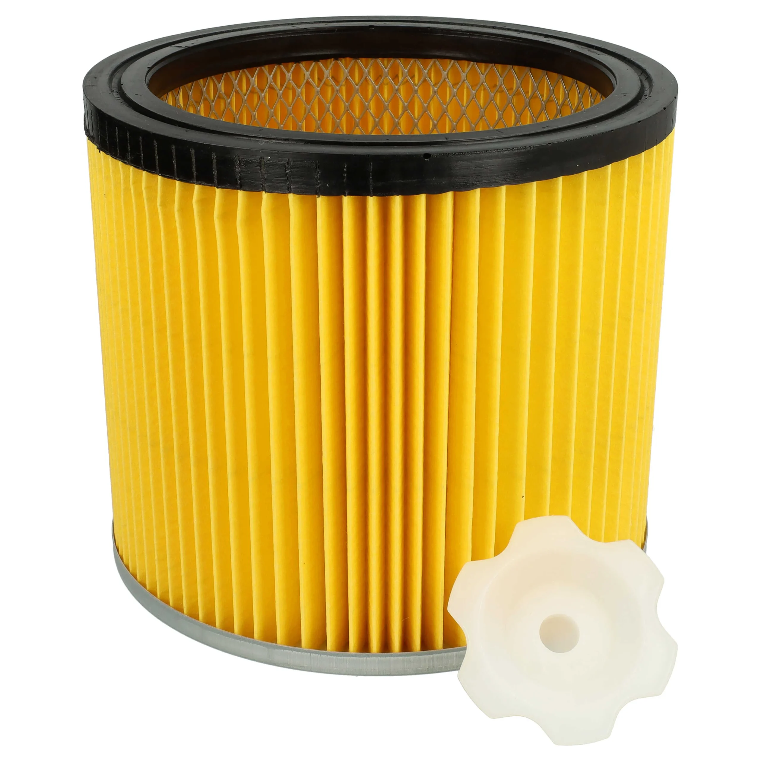 Filtre remplace Bosch 2 607 432 001, 2607432001 pour aspirateur Bosch - filtre plissé, noir / argenté / jaune