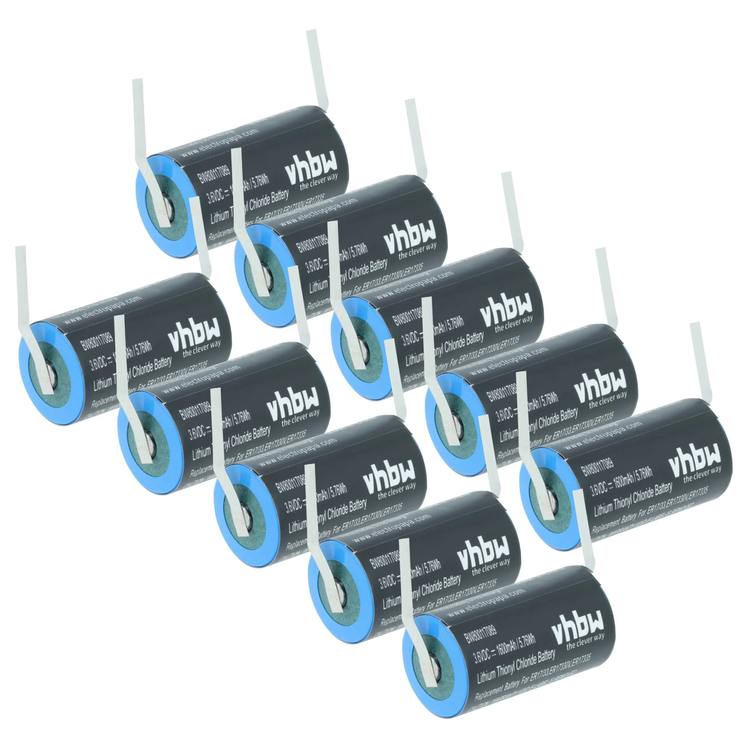 Batterie (10 pcs.) remplace Maxell ER17/33 - 1600mAh 3,6V Li-MnO2, 1x cellules