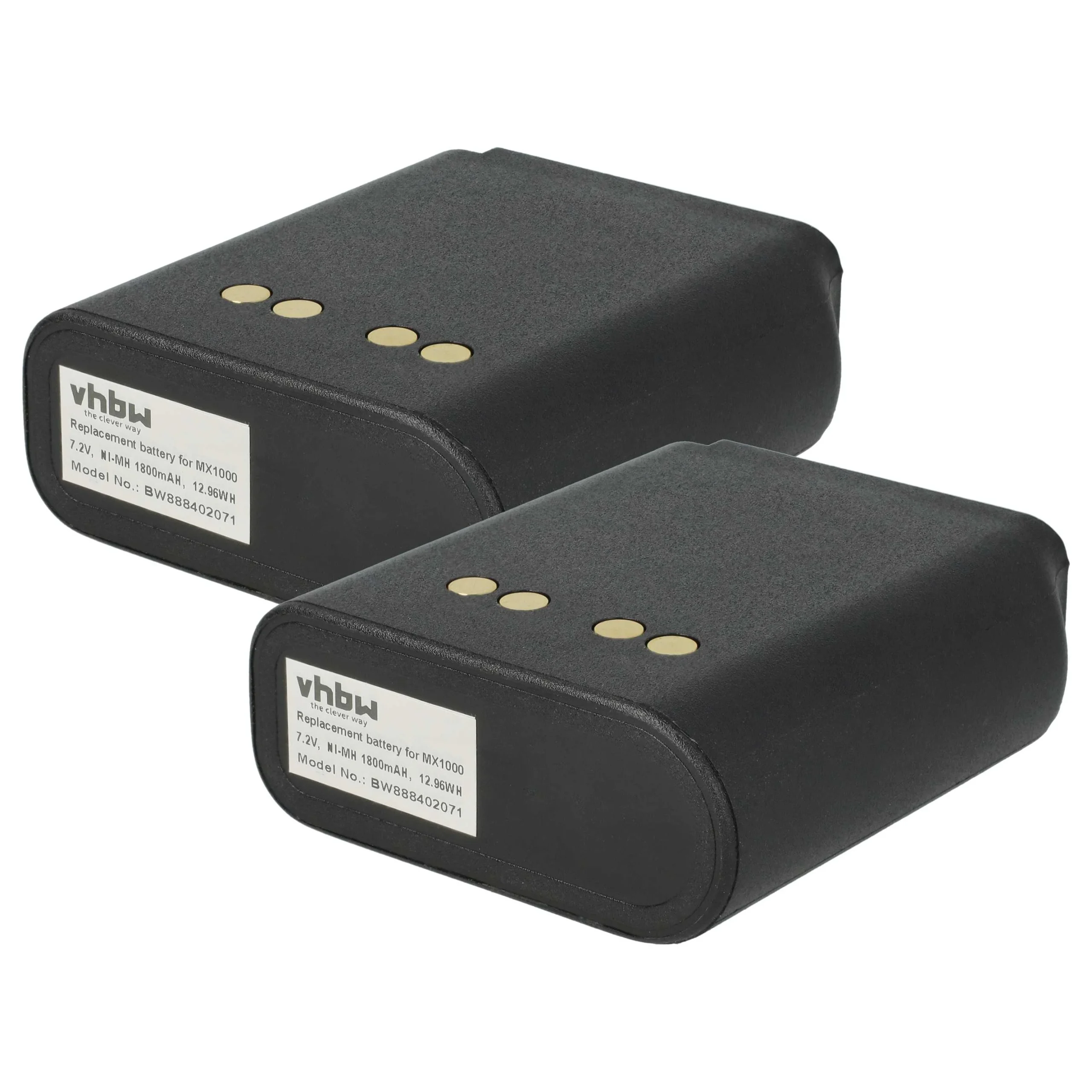 2x Batteries remplace Motorola NTN4592, NTN4593, NTN4538 pour radio talkie-walkie Motorola- 1800mAh 7,2V NiMH