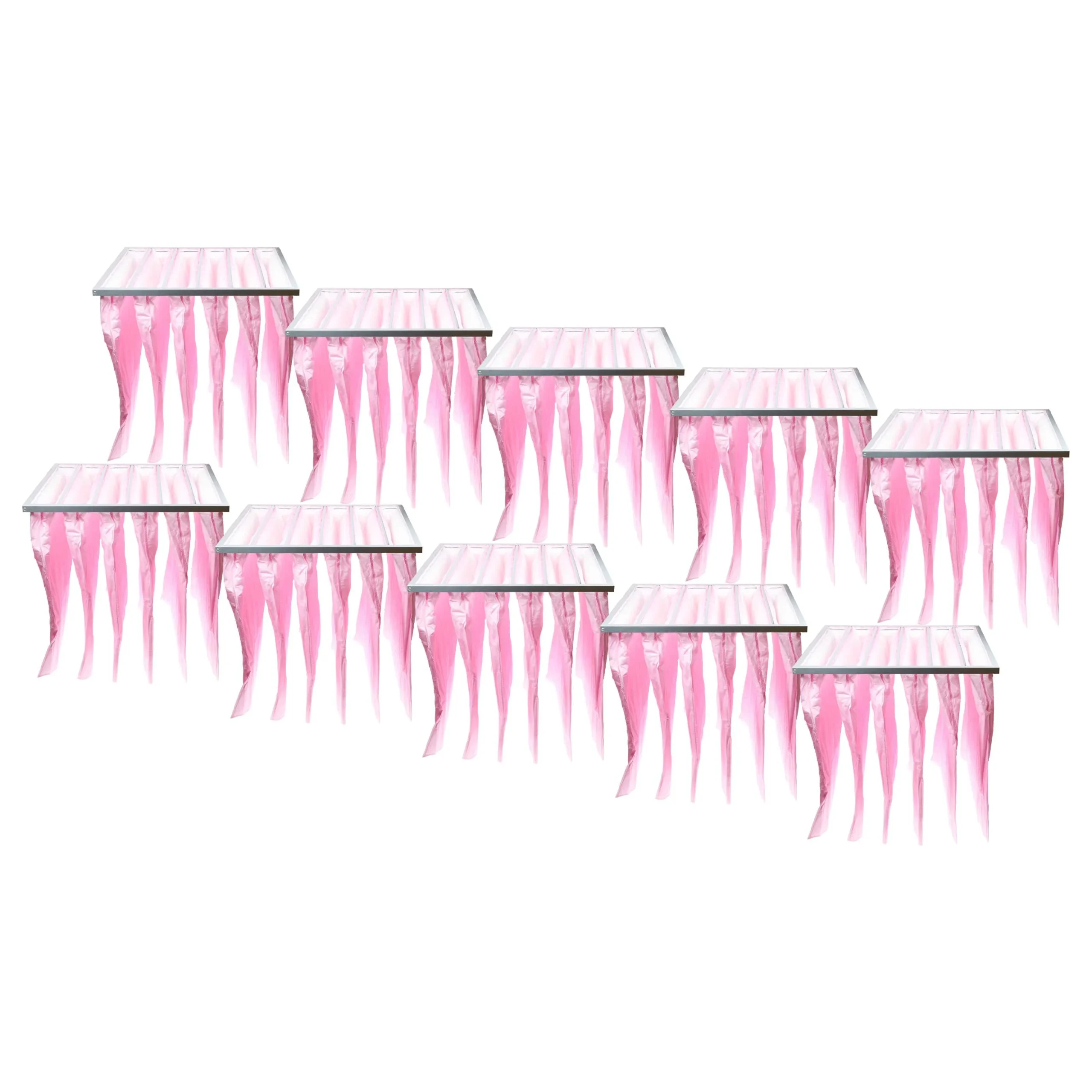 10x Filtres à poches F7 pour climatiseur, système d'aération - 59,2 x 59,2 x 6 cm