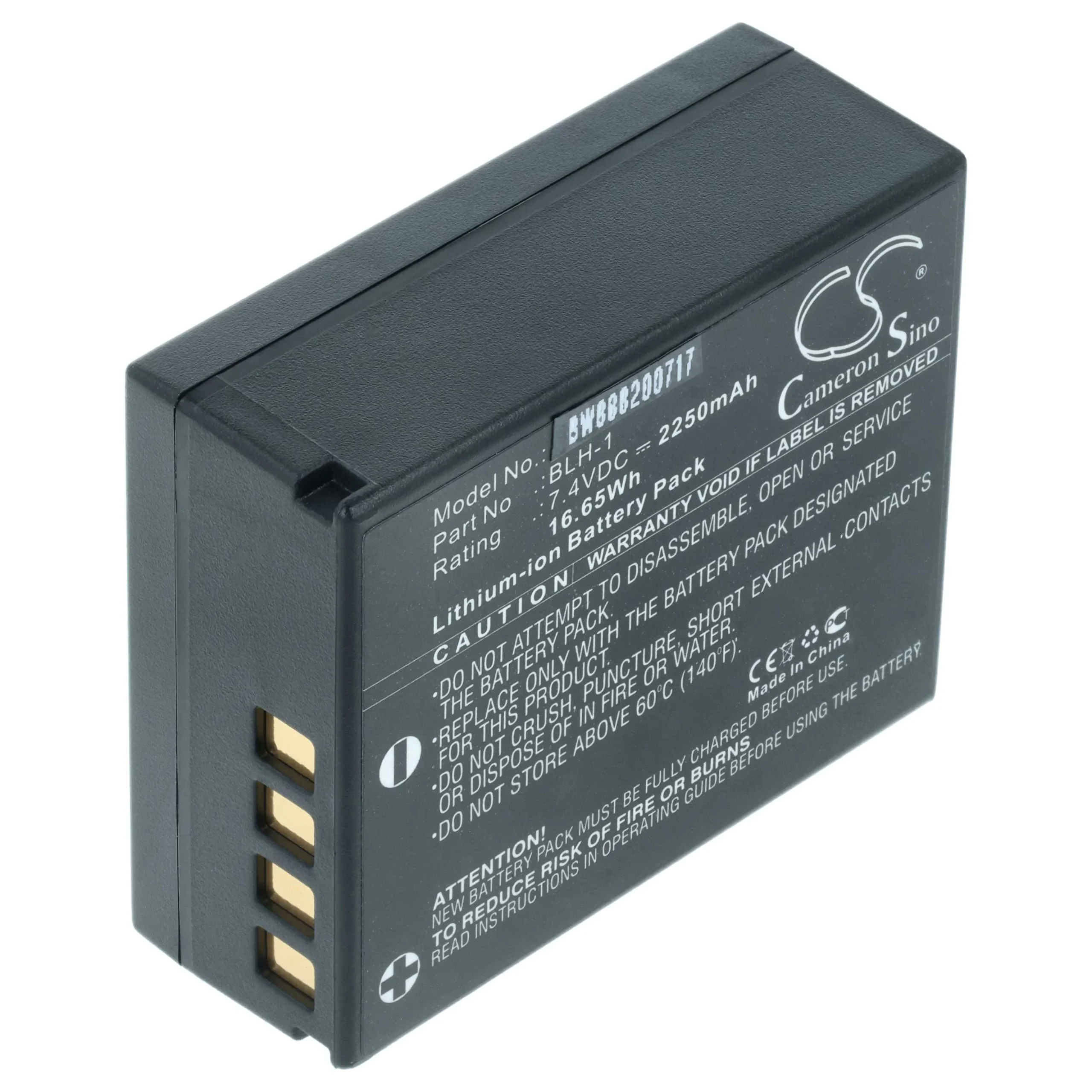 Batterie remplace Olympus BLH-1 pour appareil photo Olympus- 2250mAh 7,4V Li-ion