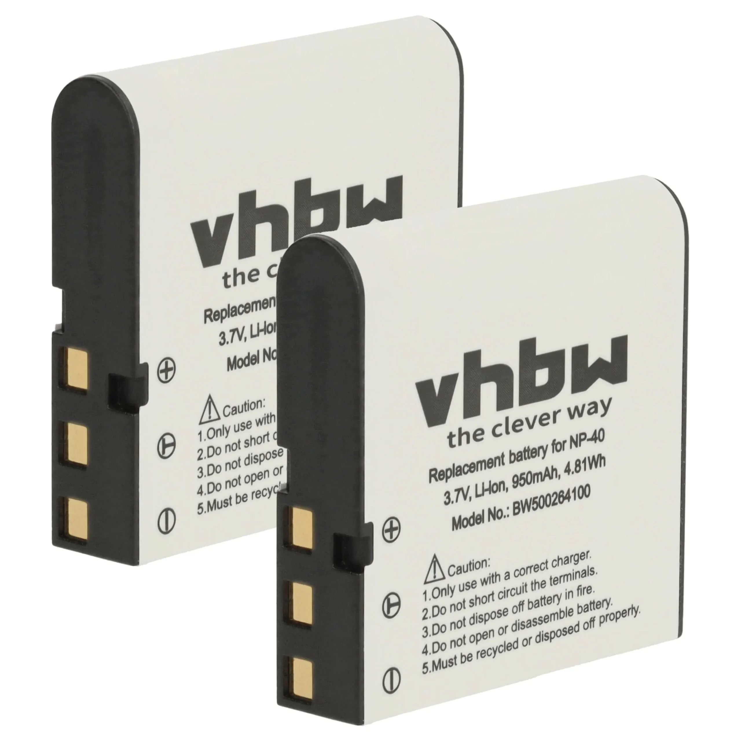 2x Batteries remplace BenQ NP-40DBA, NP-40, NP-40DCA pour appareil photo Praktica- 950mAh 3,6V Li-ion
