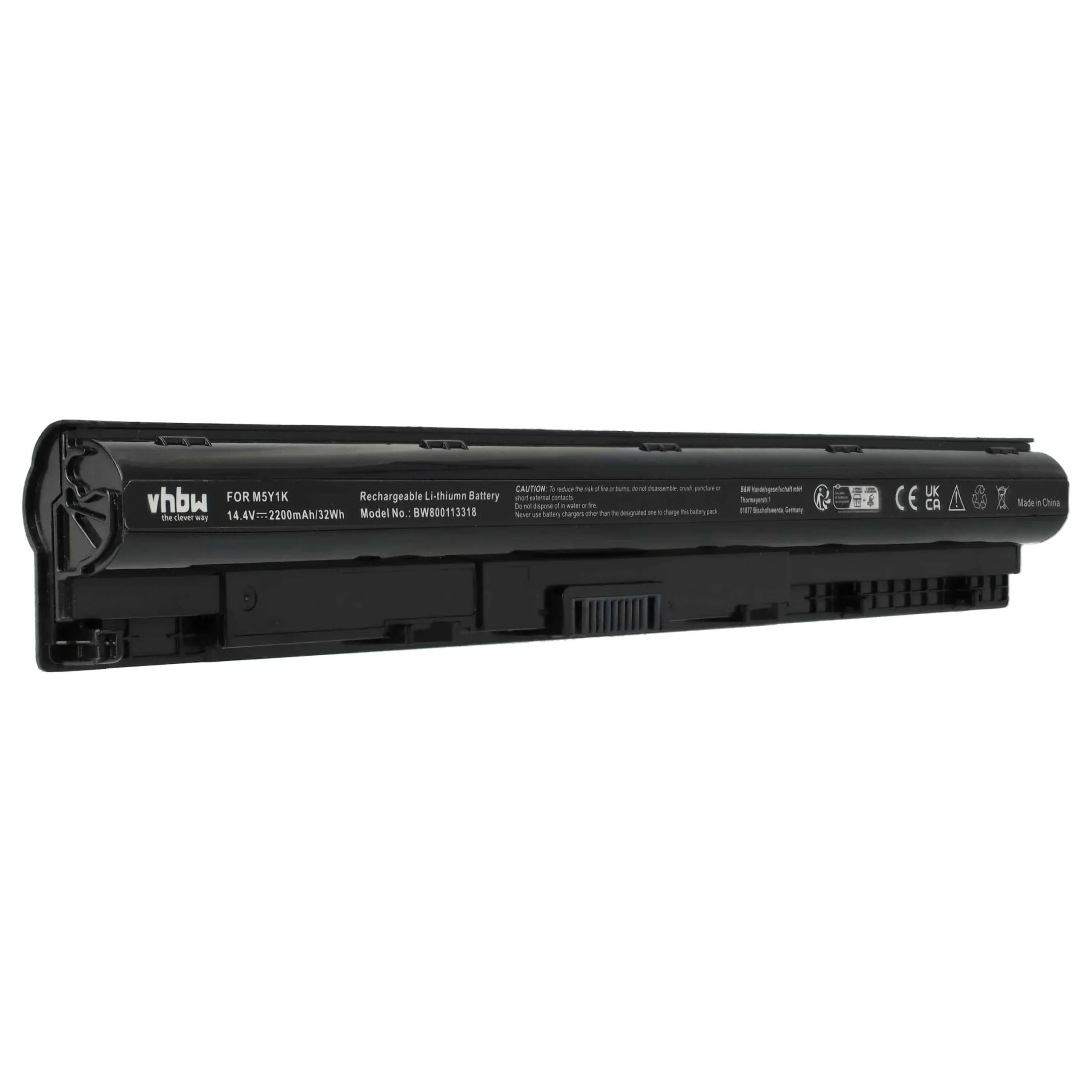 Batterie remplace Dell 451-BBMG, 07G07, 1KFH3 pour ordinateur portable Dell- 2200mAh 14,8V Li-ion, noir