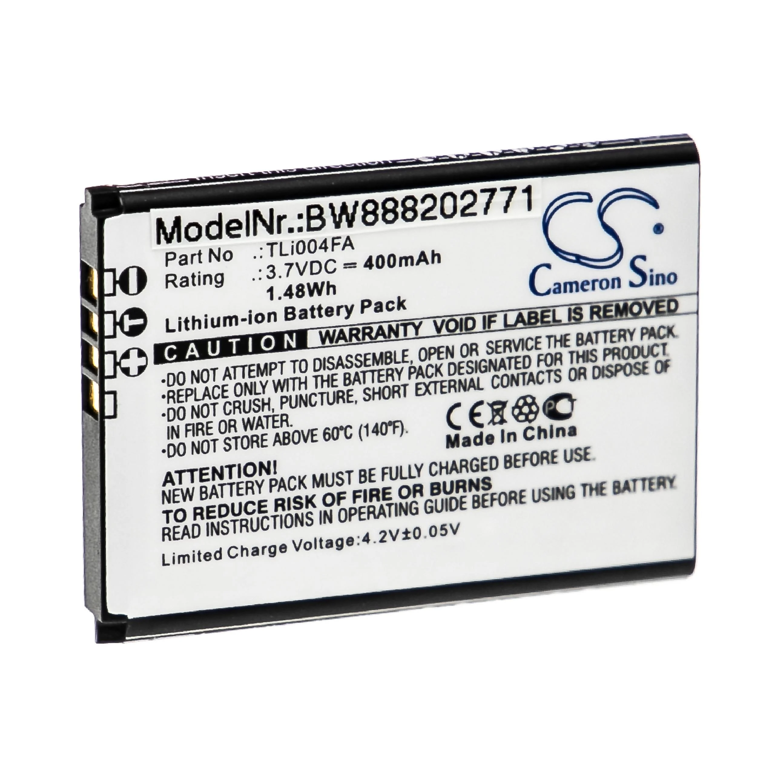 Batterie remplace Alcatel TLi004FA téléphone portable Alcatel - 400mAh 3,7V Li-ion