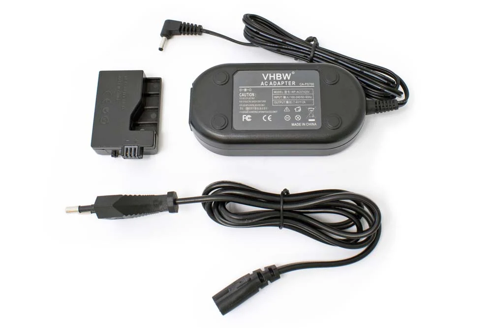 Bloc secteur remplace Canon CA-PS700, DR-E5, ACK-E5 pour caméra Canon + coupleur DC, 2m