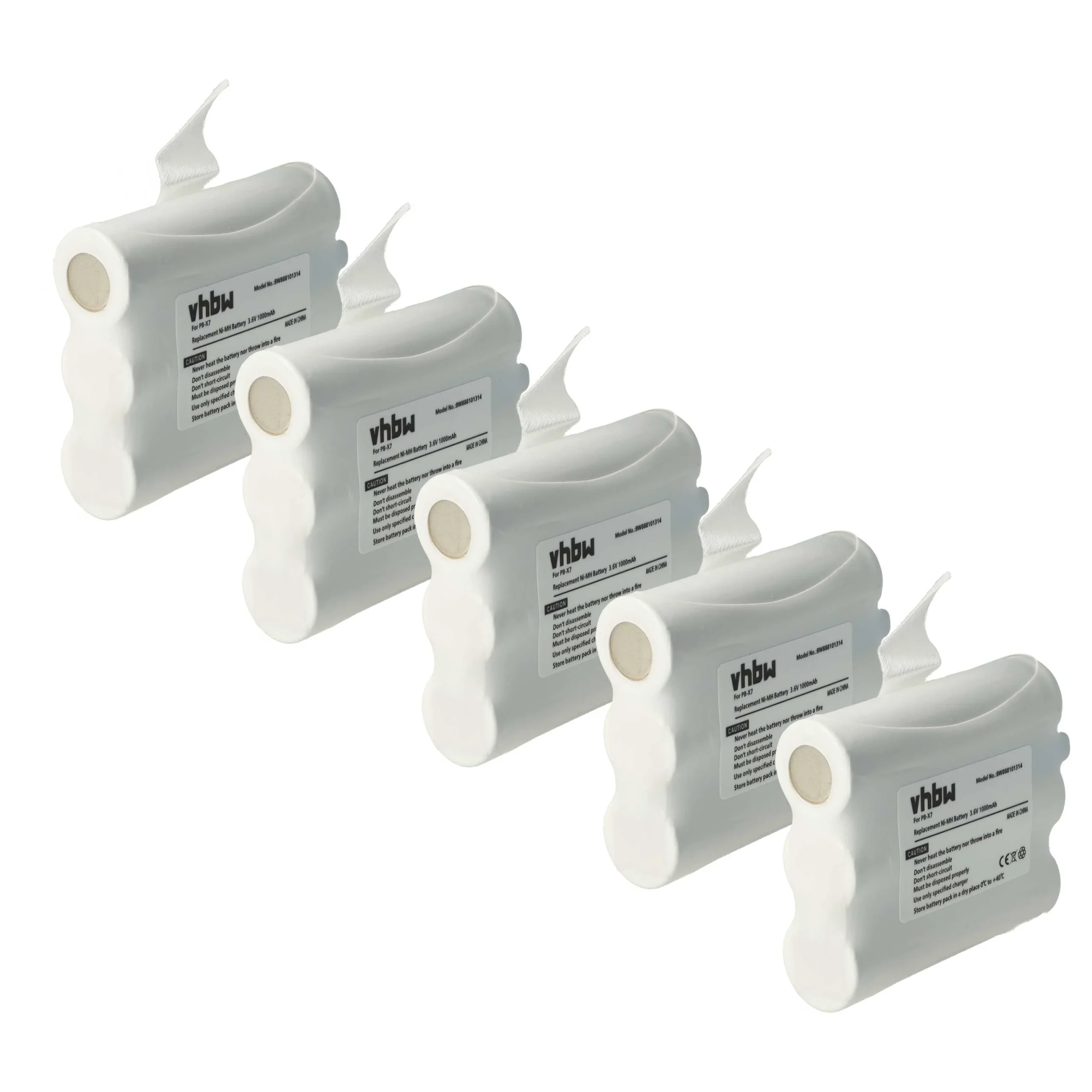 5x Batteries remplace Midland PB-X7 pour radio talkie-walkie Midland- 1000mAh 3,6V NiMH