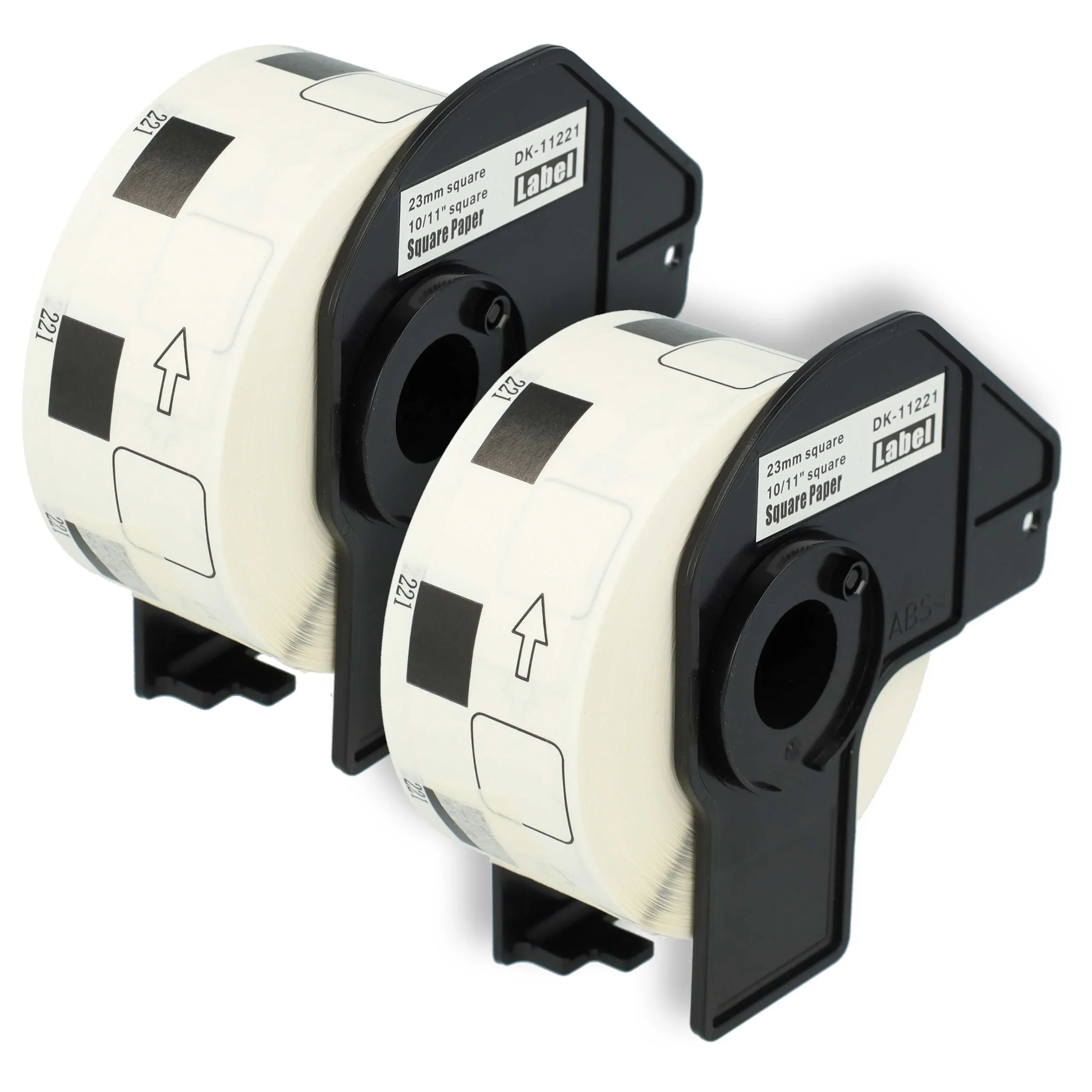 2x Étiquette remplacent Brother DK-11221 pour imprimante étiqueteuse - premium 23mm x 23mm + support