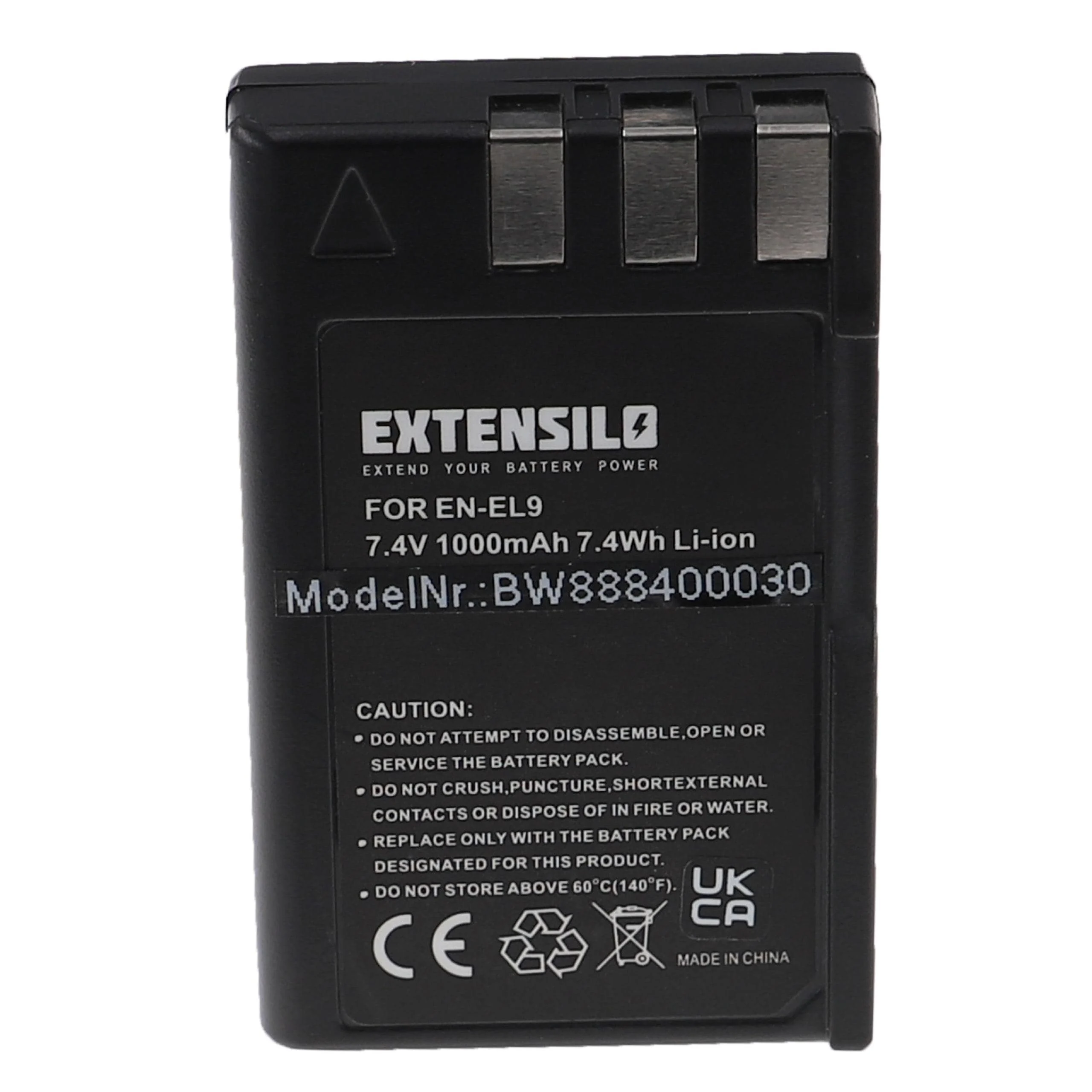 Batterie remplace Nikon EN-EL9E, EN-EL9 pour appareil photo Nikon- 1000mAh 7,4V Li-ion