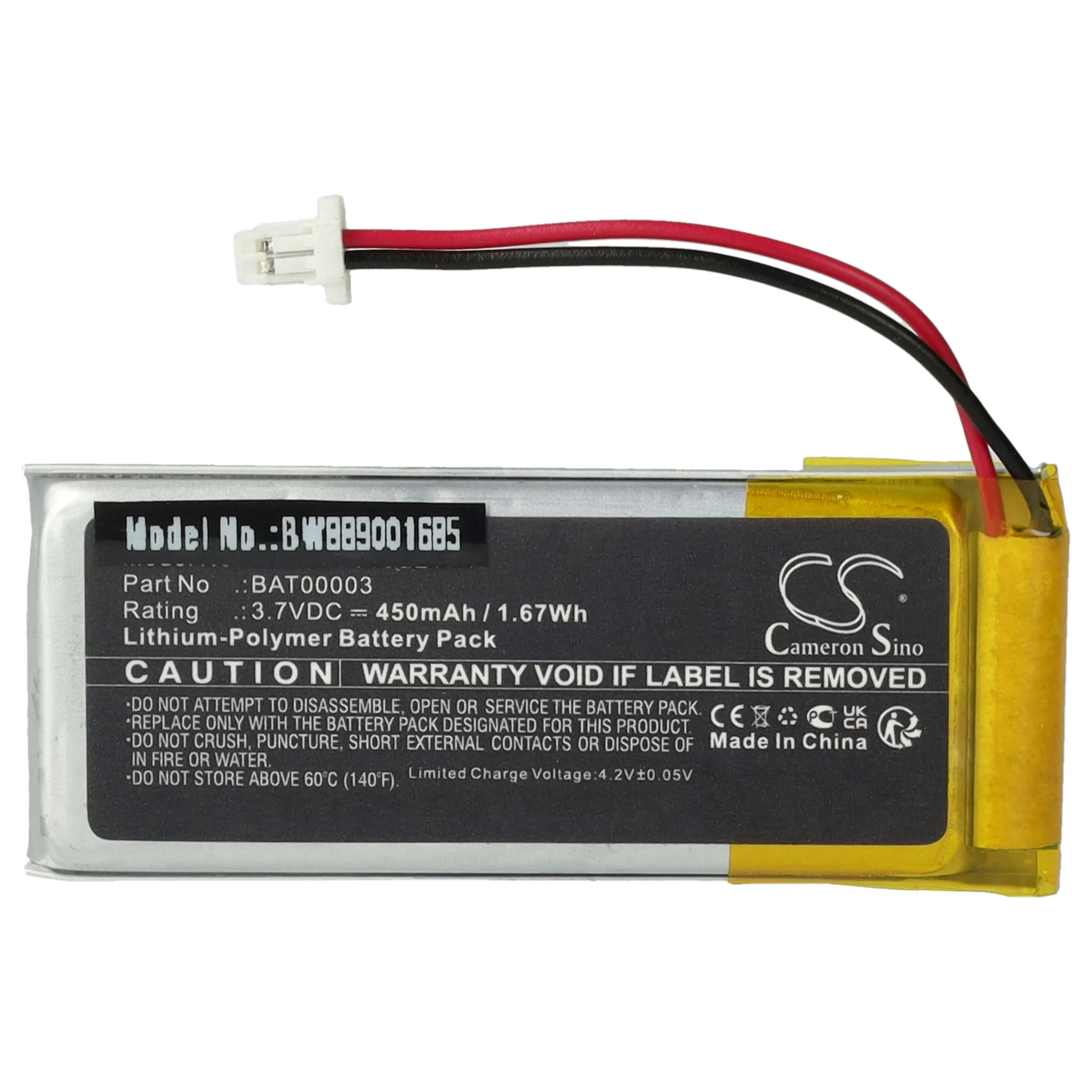 Batterie remplace Cardo BAT00003 casque audio Cardo - 450mAh 3,7V Li-polymère