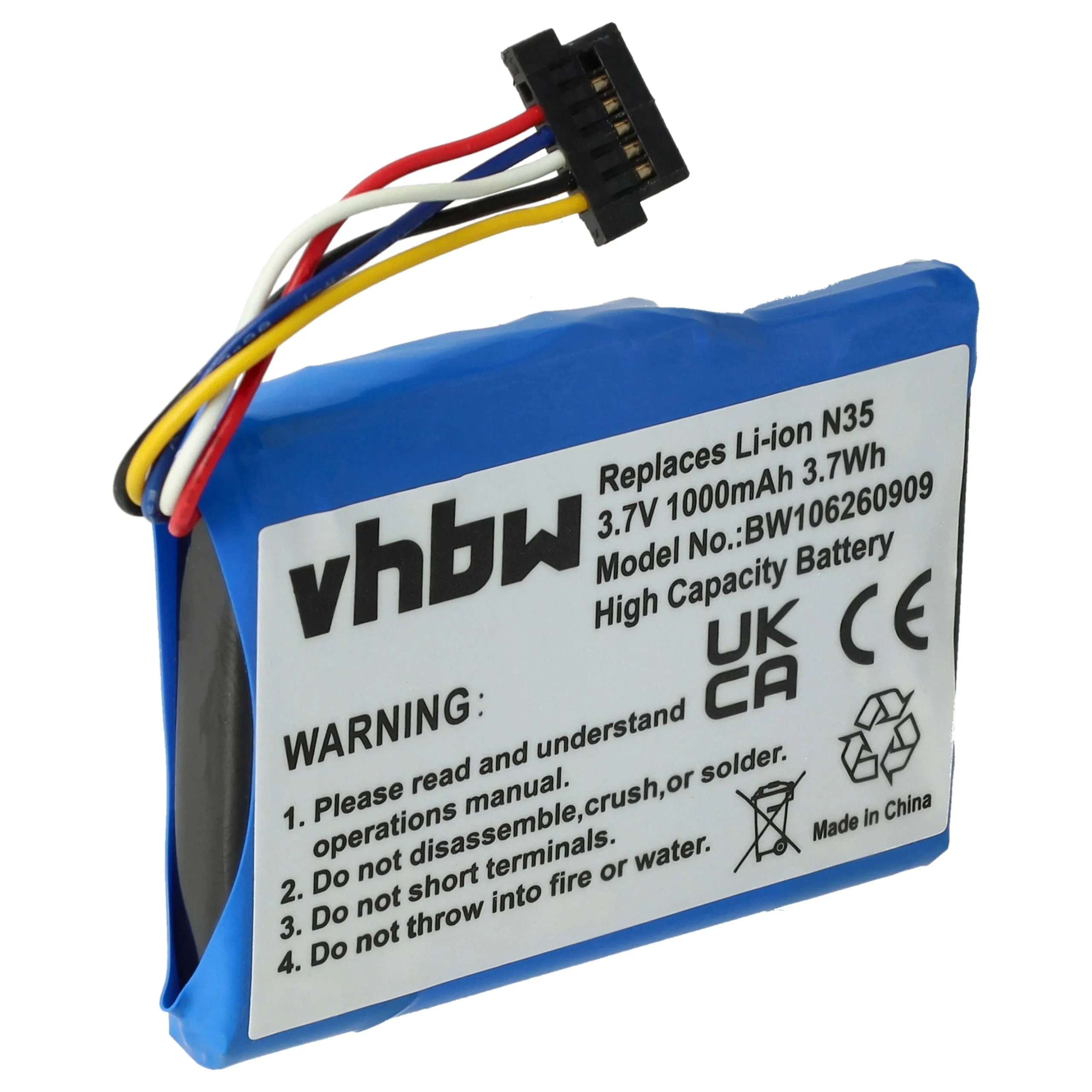 Batterie pour navigation GPS Acer, Typhoon, Yakumo 3600 GO - 1000mAh 3,7V Li-ion