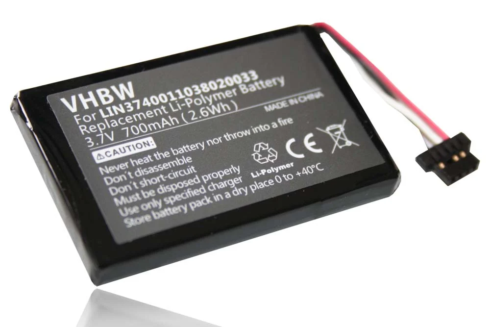 Batterie remplace Navigon LIN3740011038020033 pour navigation GPS Navigon - 700mAh 3,7V Li-polymère