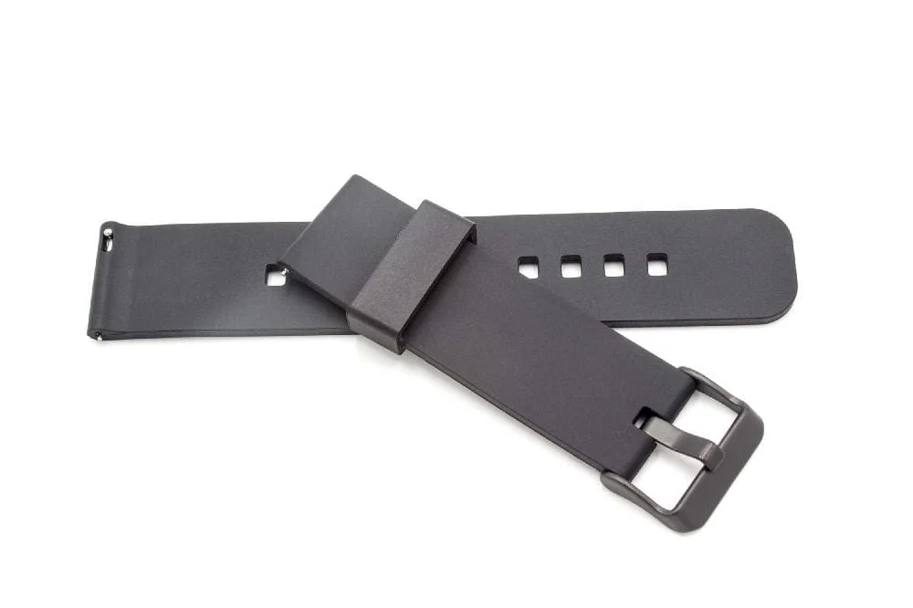 Bracelet pour montre intelligente LG - 12,2cm + 8,4 cm de long, 26mm de large, silicone, noir