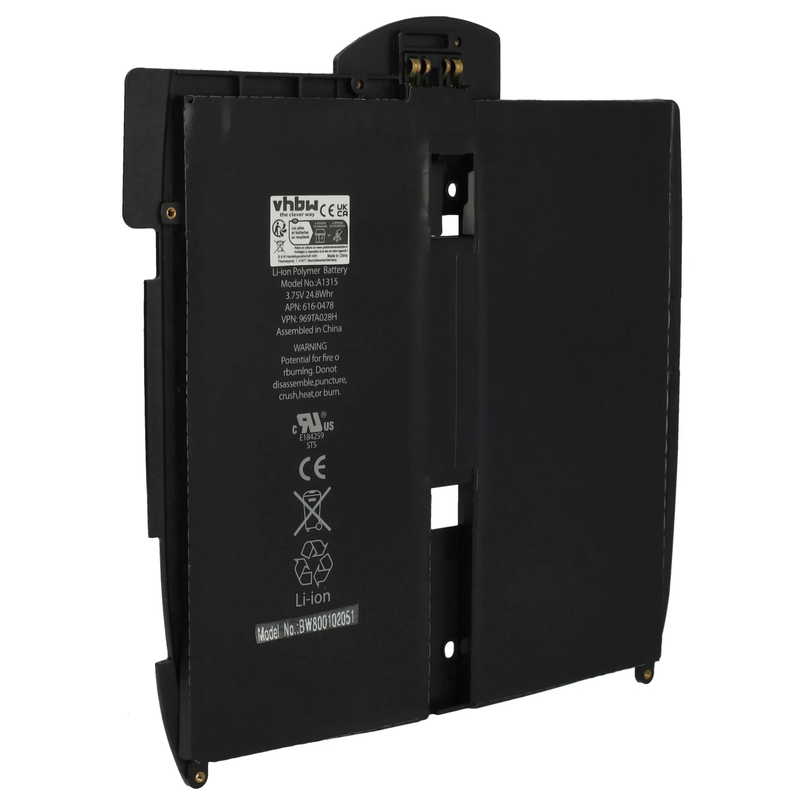 Batterie remplace Apple 616-0448, 616-0478 pour ordinateur portable Apple- 5400mAh 3,75V Li-polymère