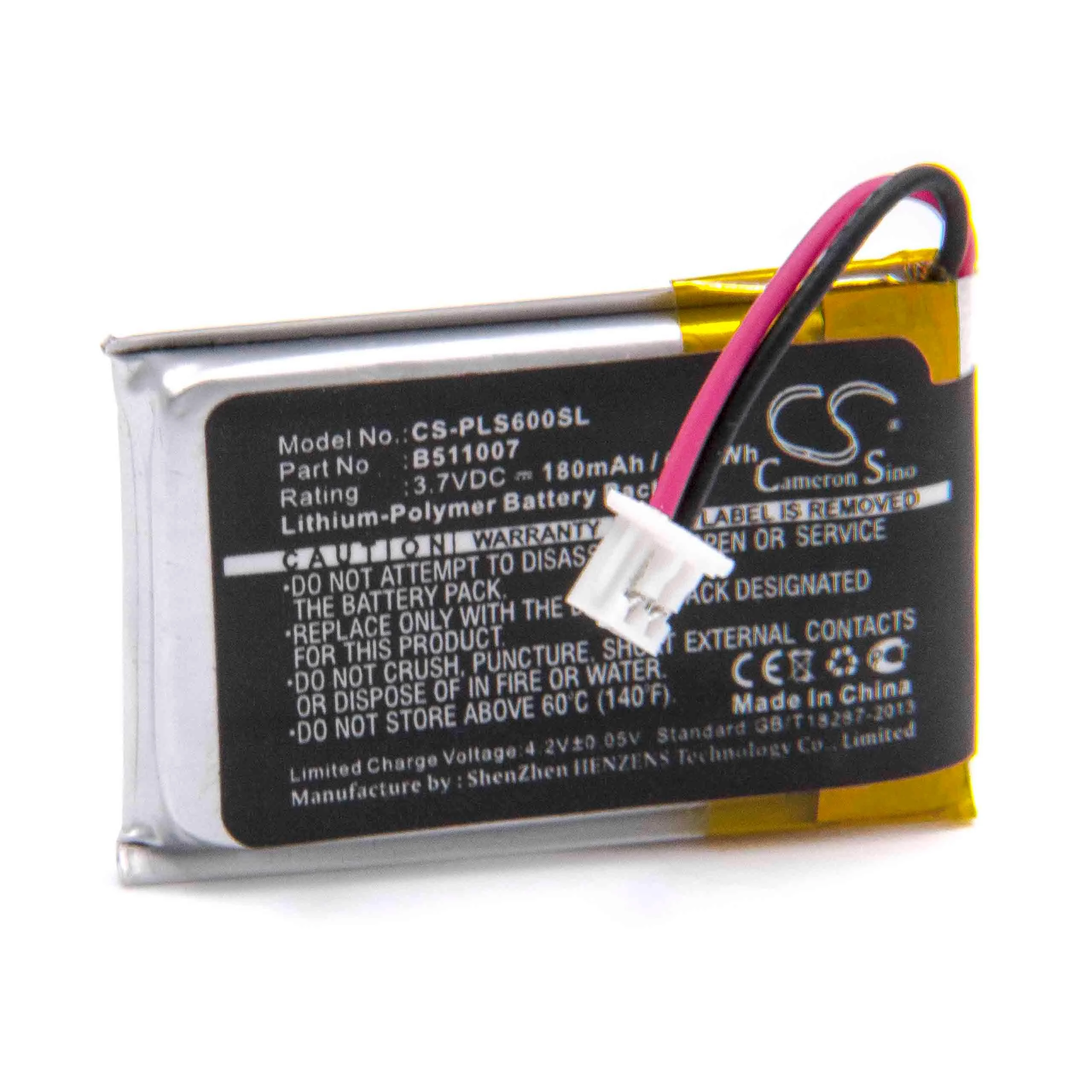 Batterie remplace 452128, B511007 casque audio Plantronics - 180mAh 3,7V Li-polymère