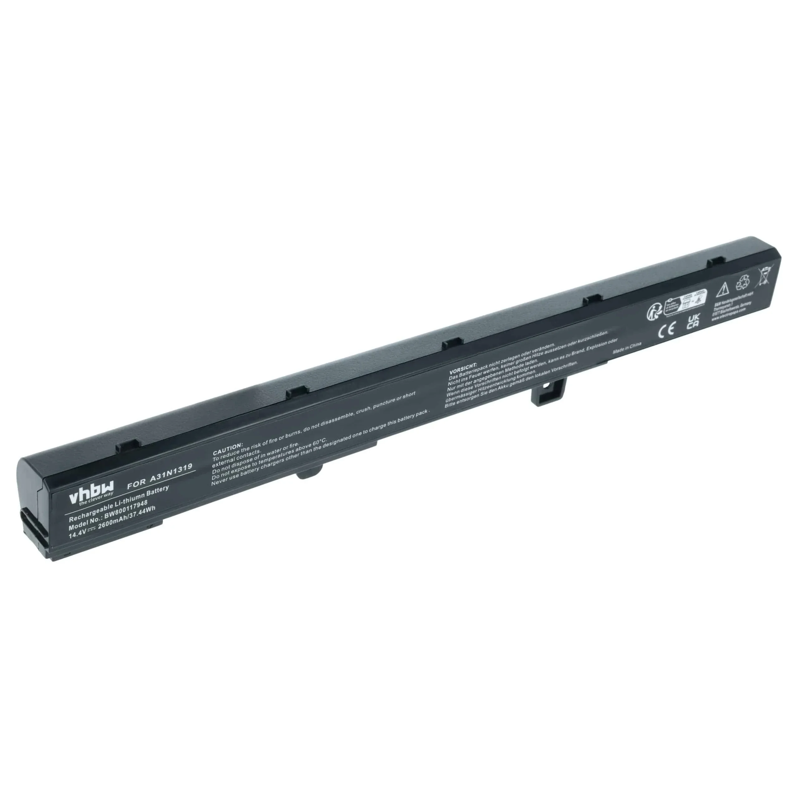 Batterie remplace Asus 0B110-00250100M pour ordinateur portable Asus- 2600mAh 14,4V Li-ion
