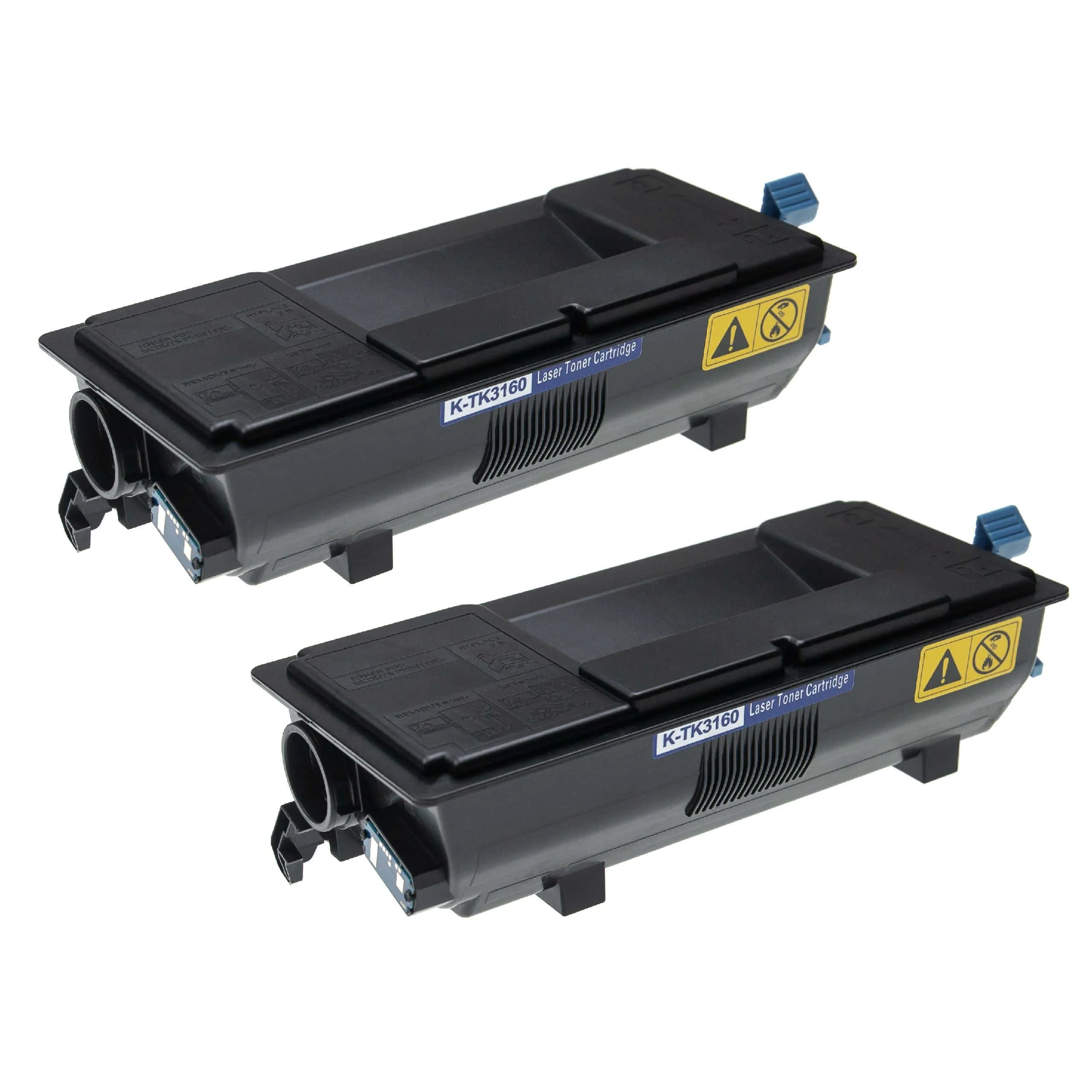 2x Cartouches de toner remplace Kyocera TK-3160 pour imprimante laser Kyocera + récupérateur, noir