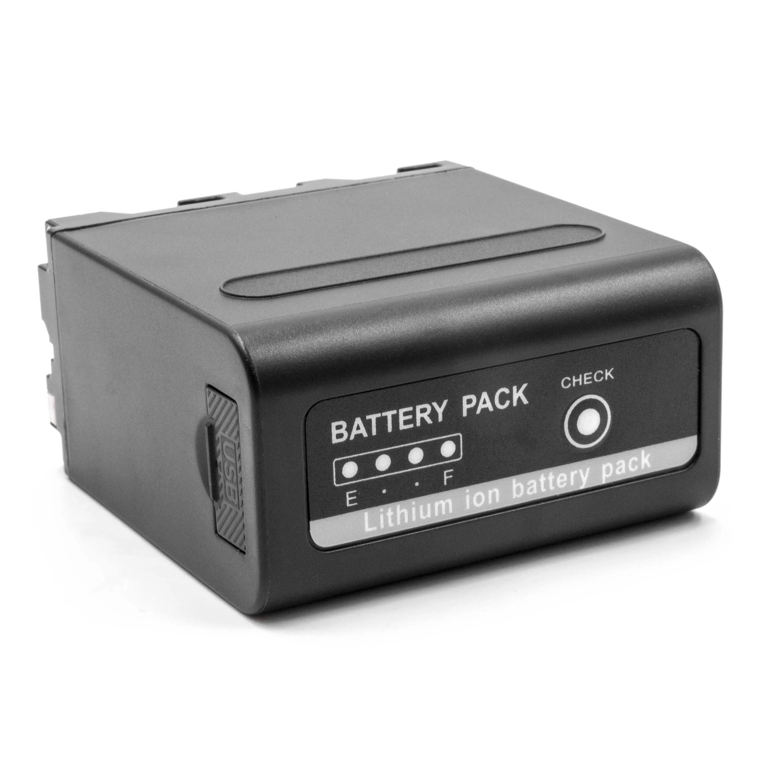 Batterie remplace Sony NP-F930, NP-F930/B, NP-F950 pour caméscope Grundig- 10200mAh 7,4V Li-ion avec USB