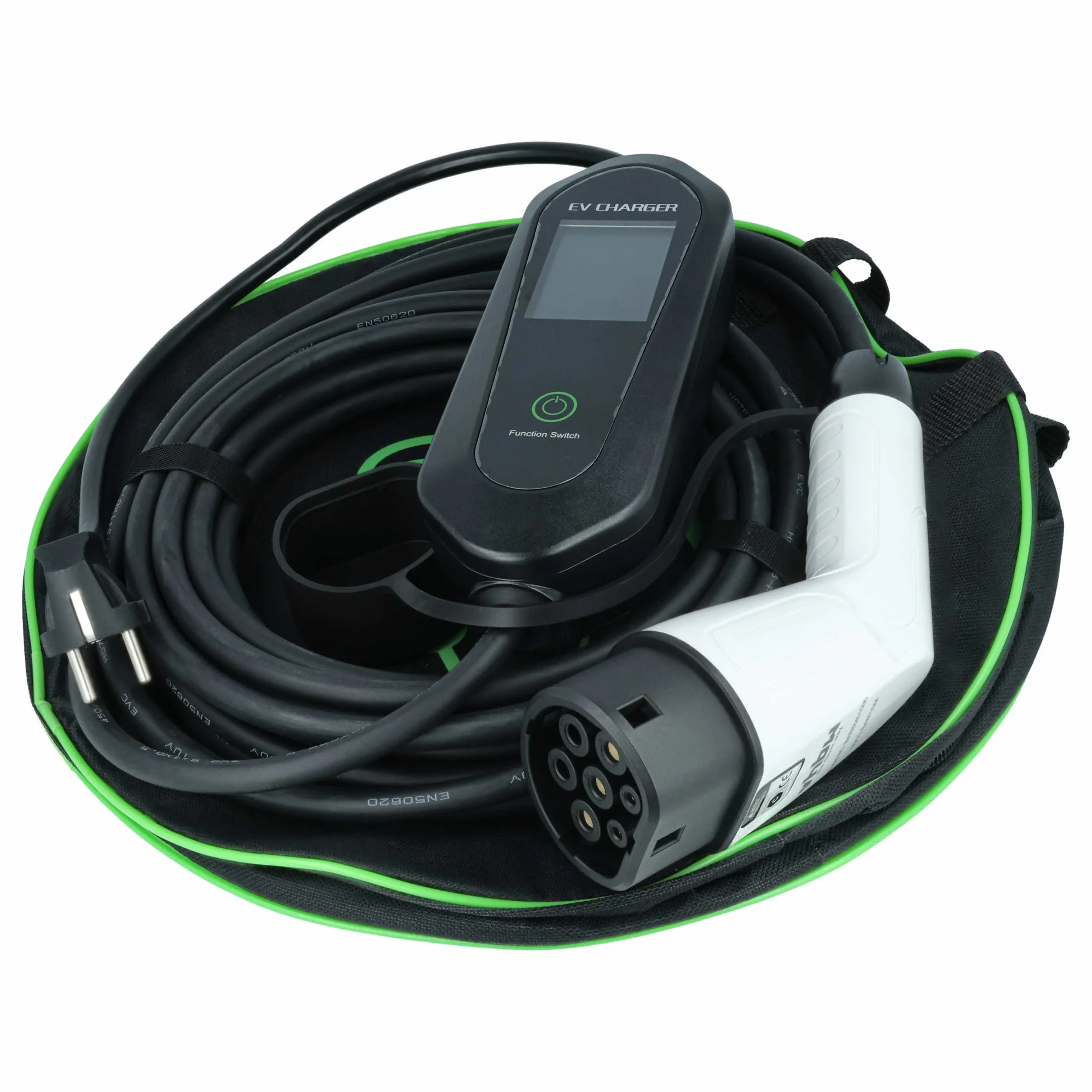 Câble de recharge pour voiture électrique Fiat Panda et autres - Type 2 vers type F, monophasé, 16 A, 3,5 kW,