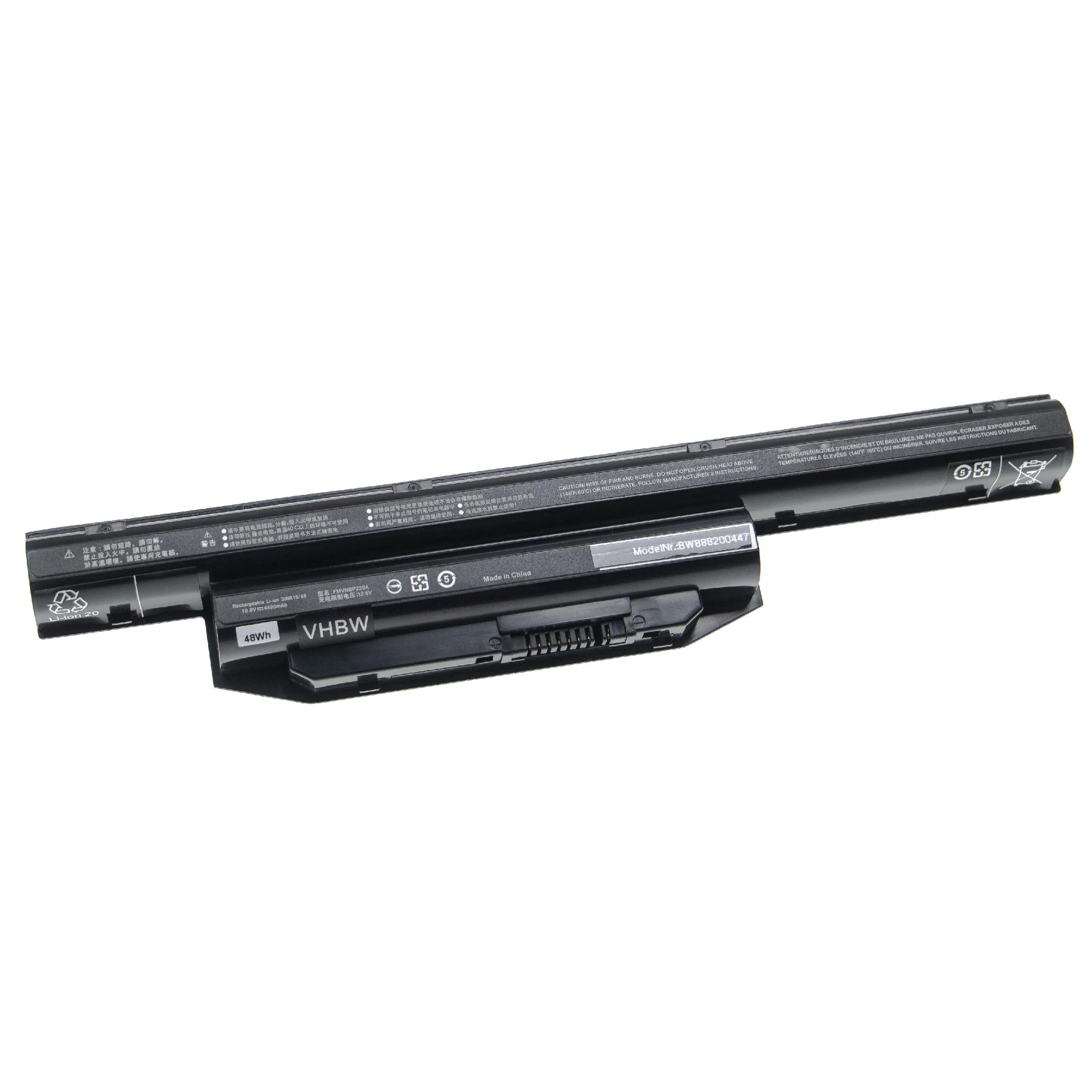 Batterie remplace Fujitsu BPS229, BPS231 pour ordinateur portable Fujitsu- 4400mAh 10,8V Li-ion, noir