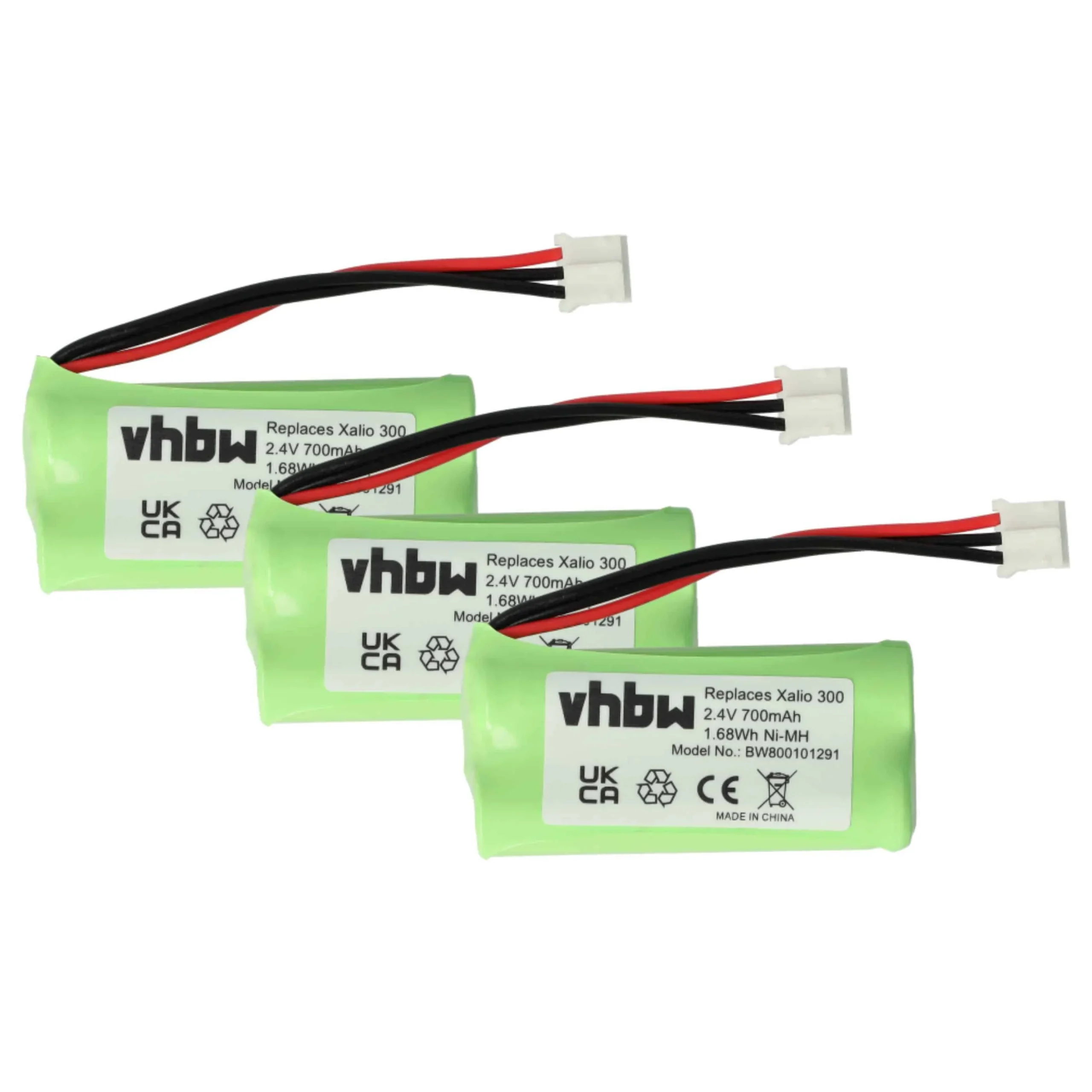 3x Batteries remplace H-AAA500X2 pour téléphone Philips - 700mAh 2,4V NiMH