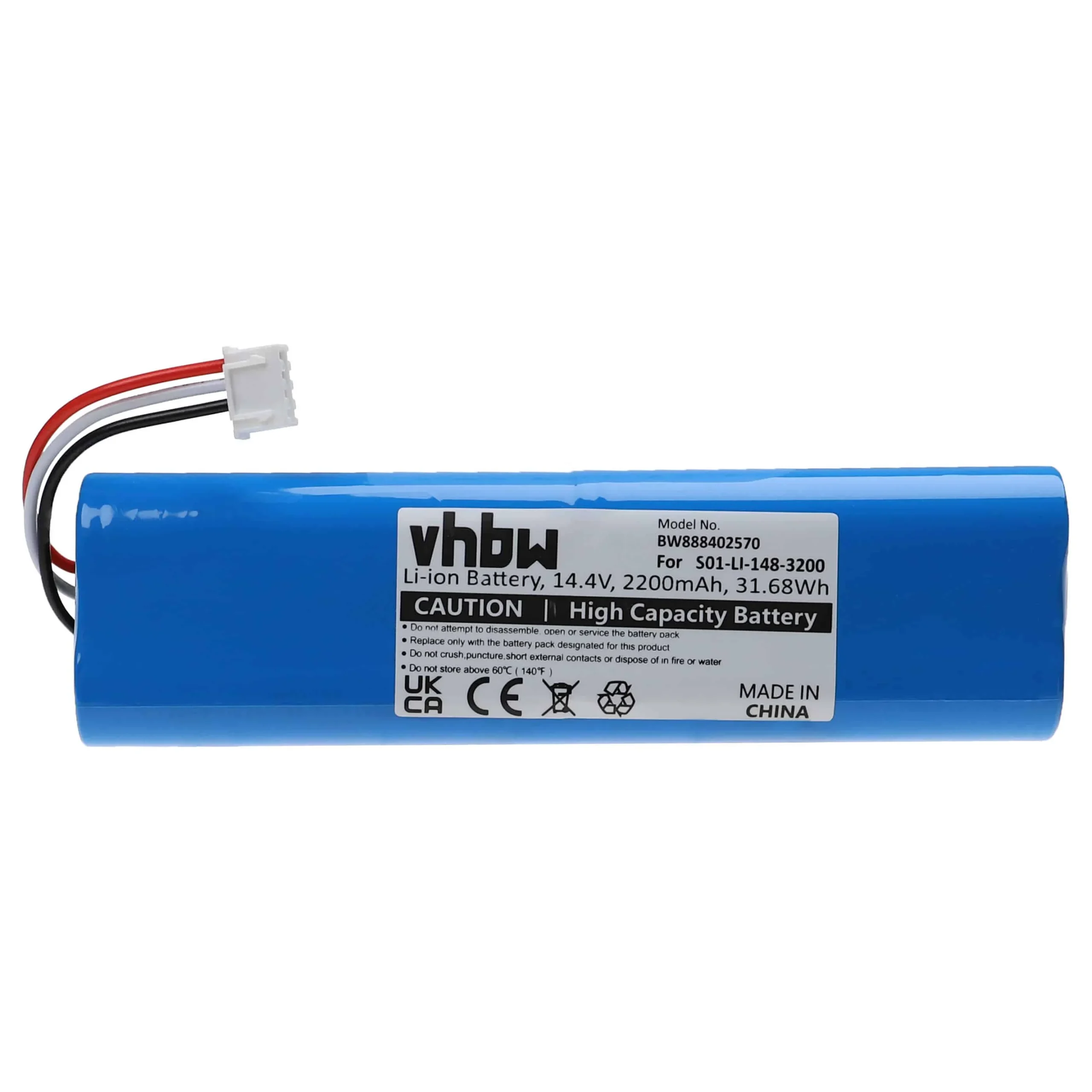 Batterie remplace Ecovacs S01-LI-148-2600 pour robot aspirateur Ecovacs - 2200mAh 14,4V Li-ion