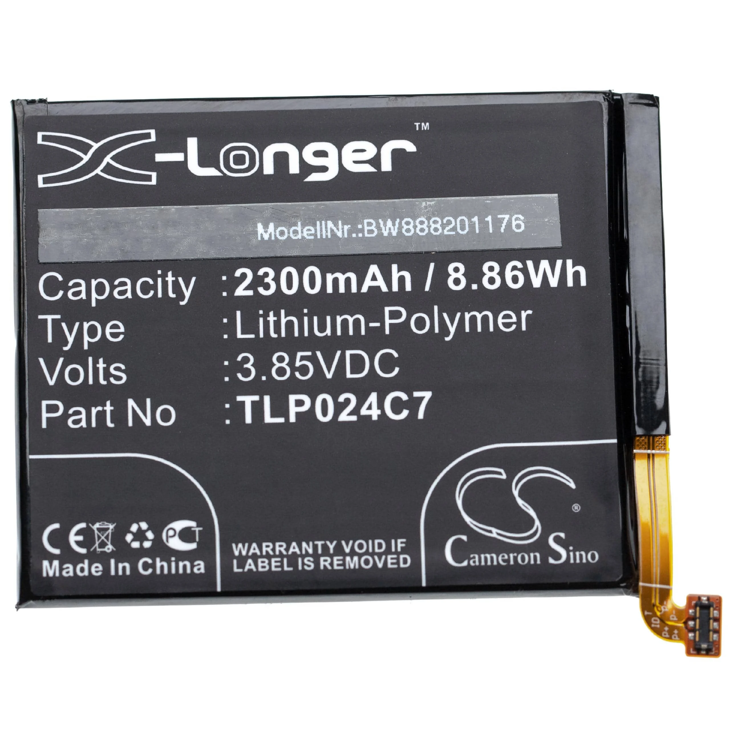 Batterie remplace Alcatel TLP024C7 téléphone portable Alcatel - 2300mAh 3,85V Li-polymère