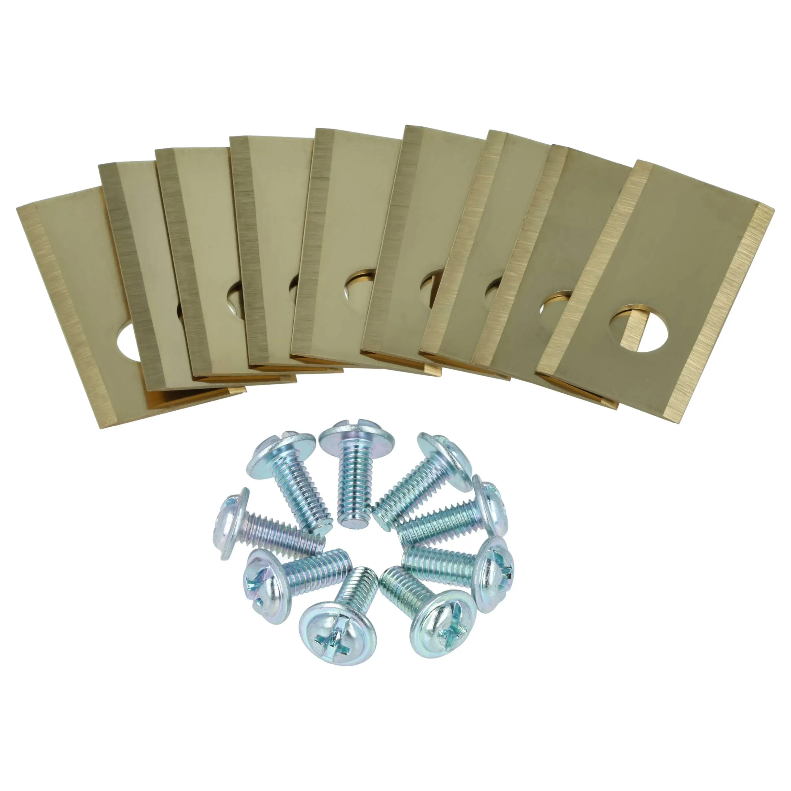 9x Lames pour tondeuse Philips, Scheppach, Worx, Landxcape – Couteaux apatite de titane, Silber Gold - Accessoires pour outils
