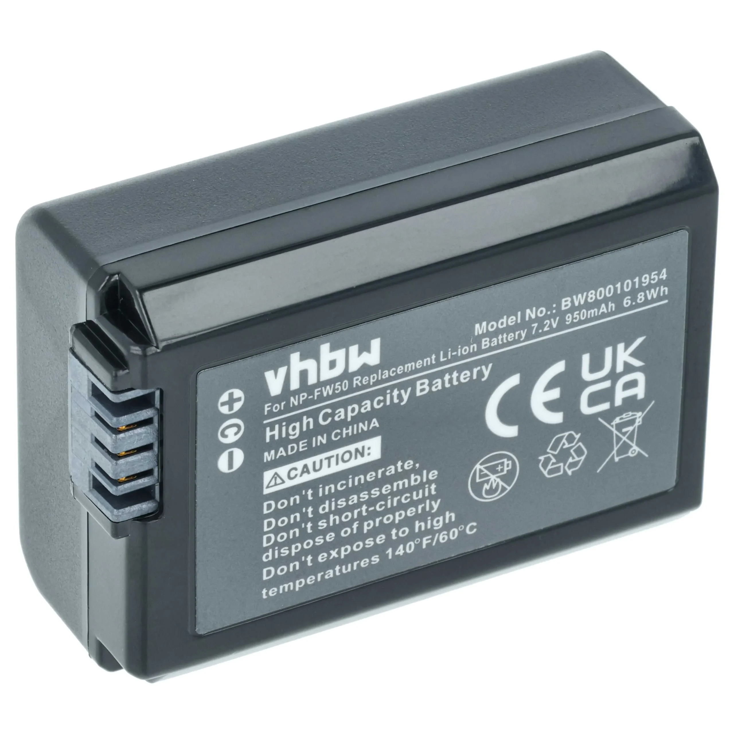 Batterie remplace Sony NP-FW50 pour appareil photo Sony- 950mAh 7,2V Li-ion