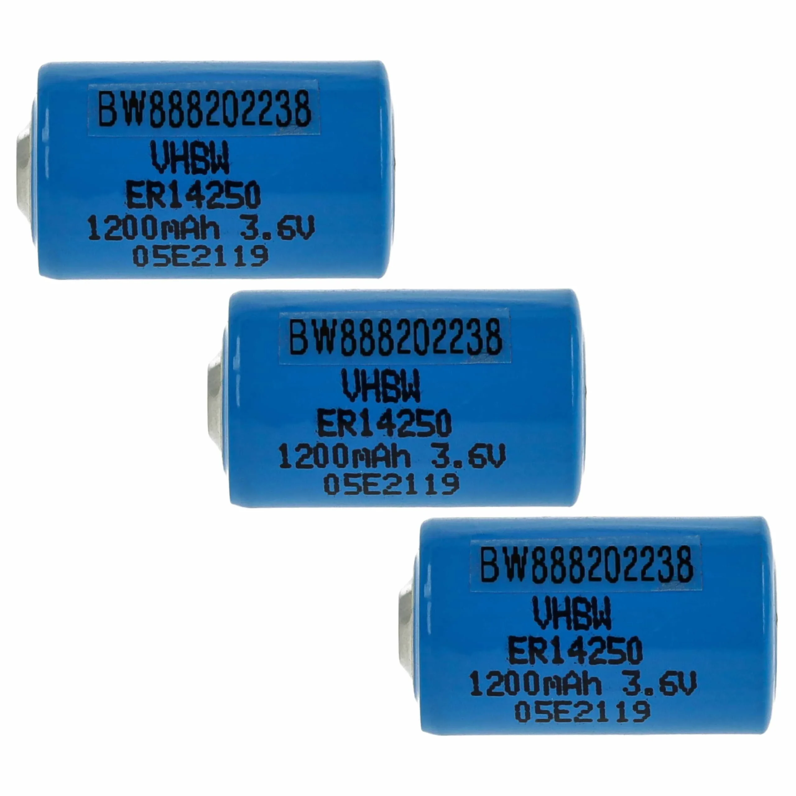 Pile (3 pcs.) remplace 1/2AA, 1770-XZ, 3B26, 418-0076, 60-0576-100 ER14250 - 1200mAh 3,6V Li-SOCl2