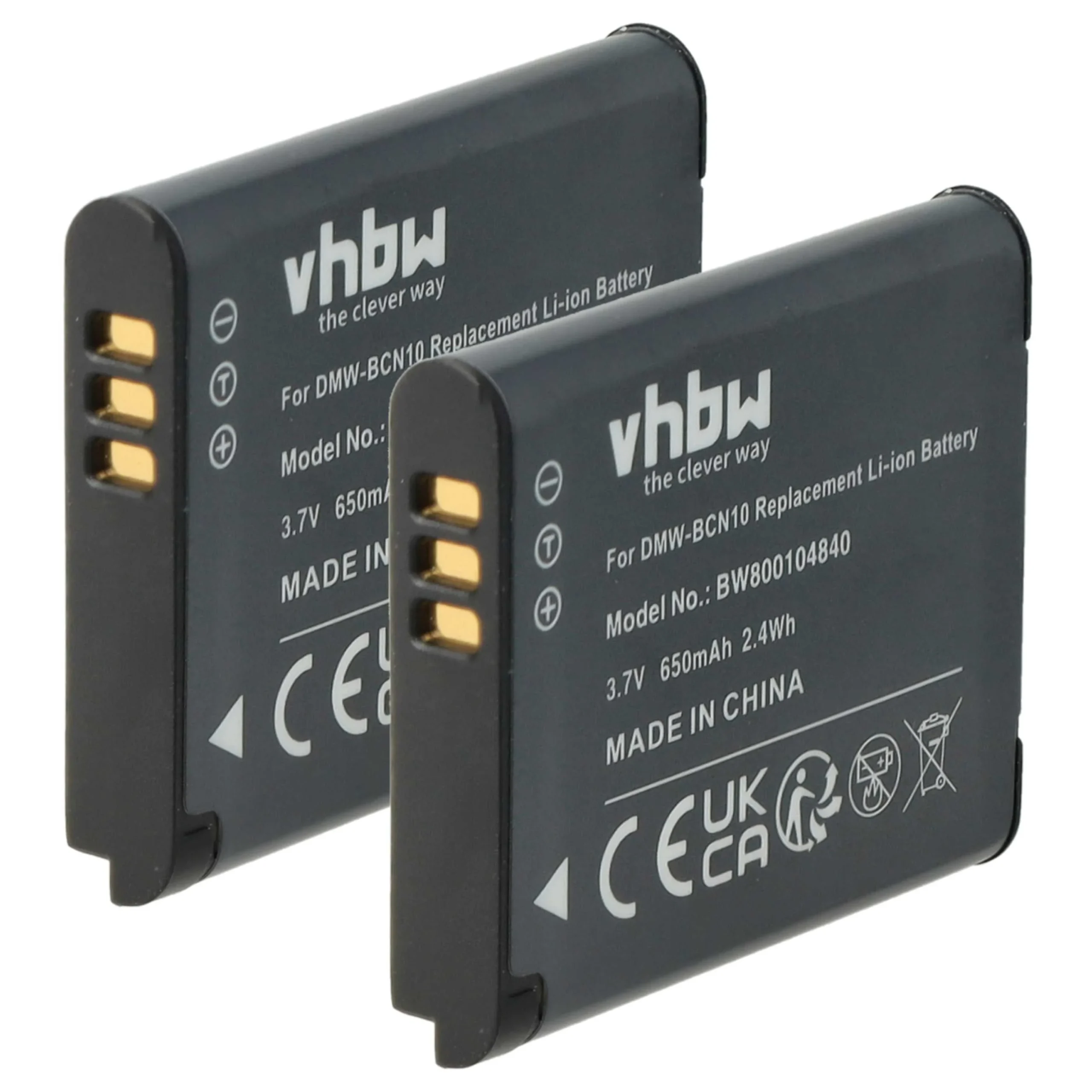 2x Batteries remplace Leica BP-DC14, BP-DC14E pour appareil photo Leica- 650mAh 3,7V Li-ion