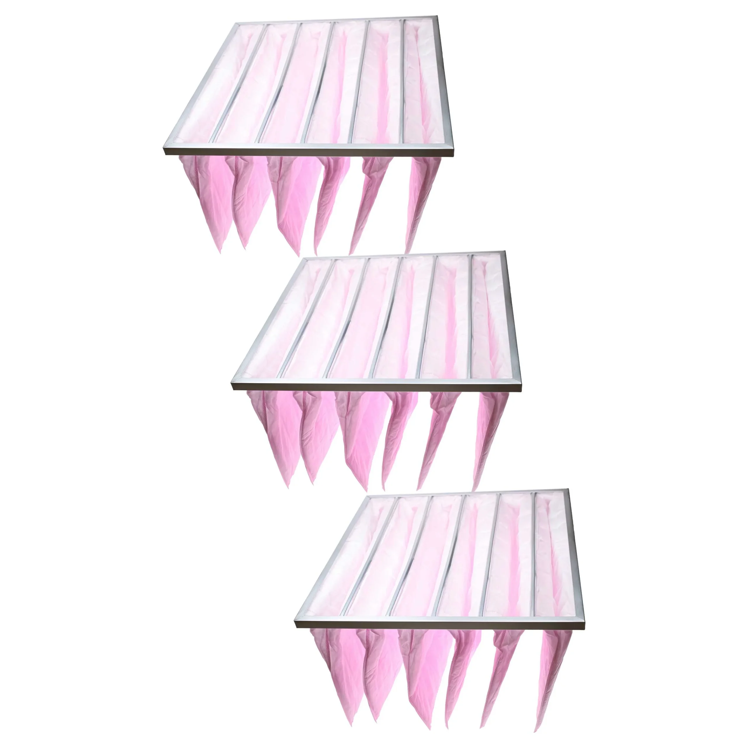 3x Filtres à poches F7 pour climatiseur, système d'aération - 59,5 x 59,2 x 4,7 cm