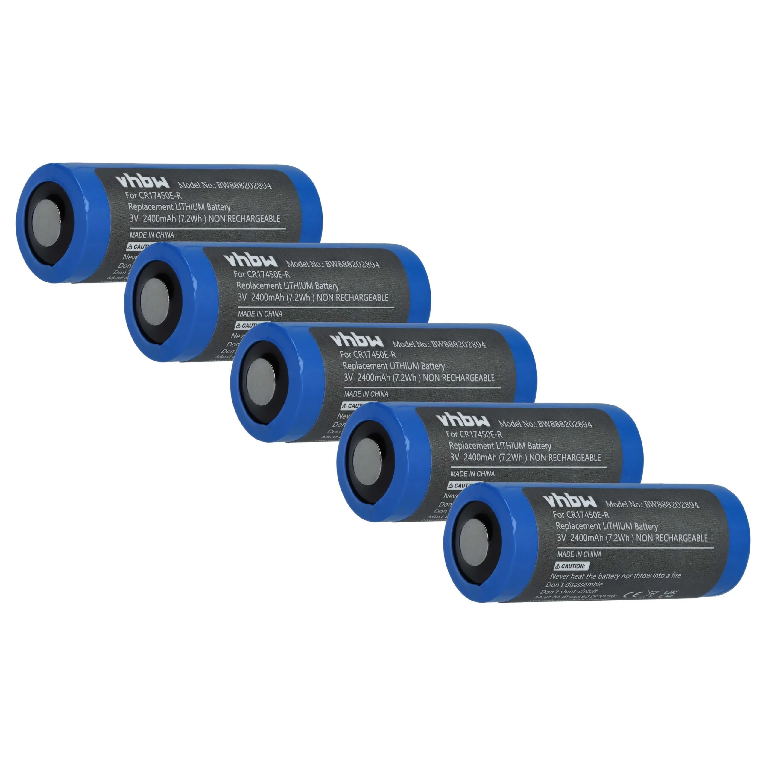 Pile (5 pcs.) remplace CR17450E-R - 2400mAh 3V lithium