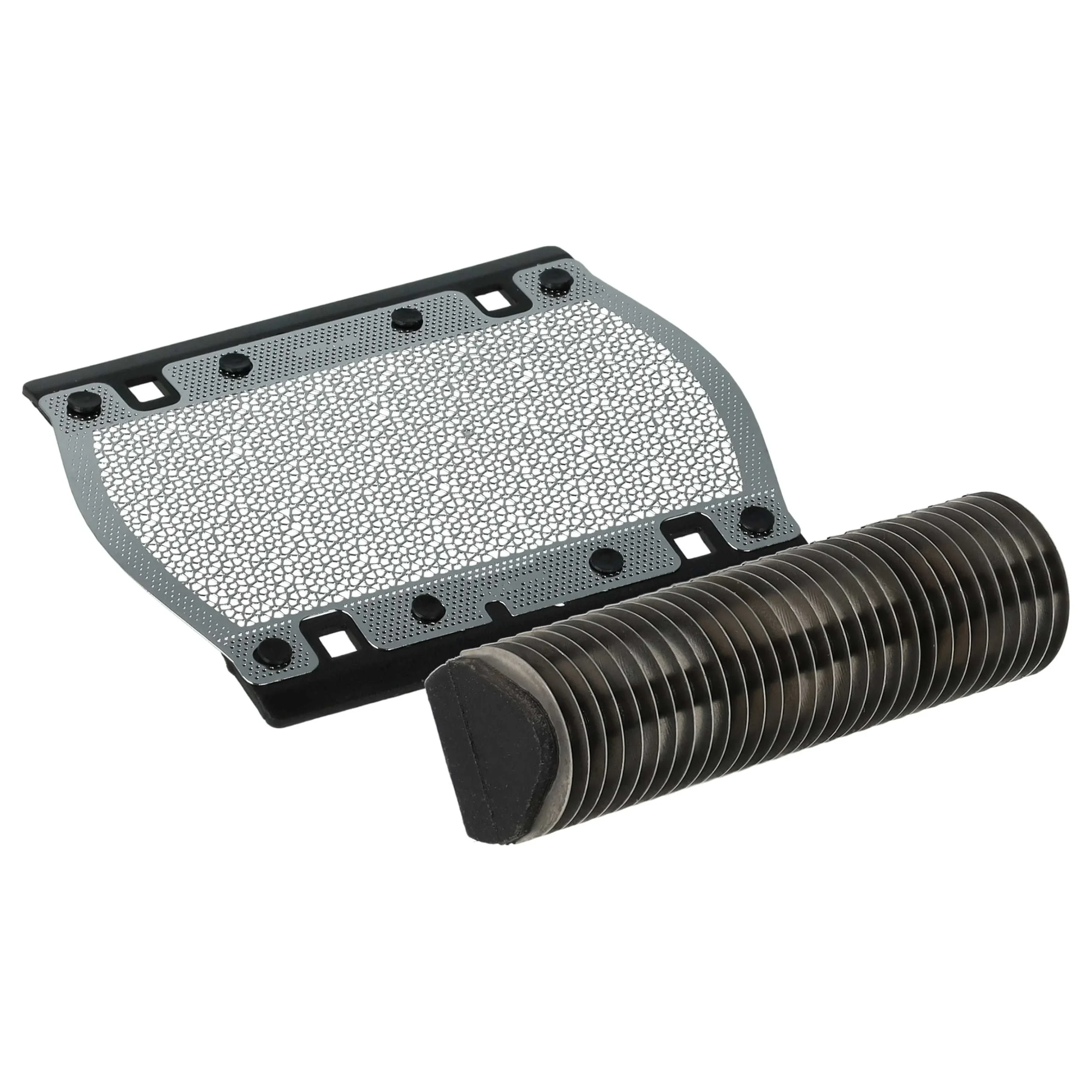 1x bloc de lames, 1x grille de rasoir pour Braun 555, 570, 575, 5604 - noir / argenté