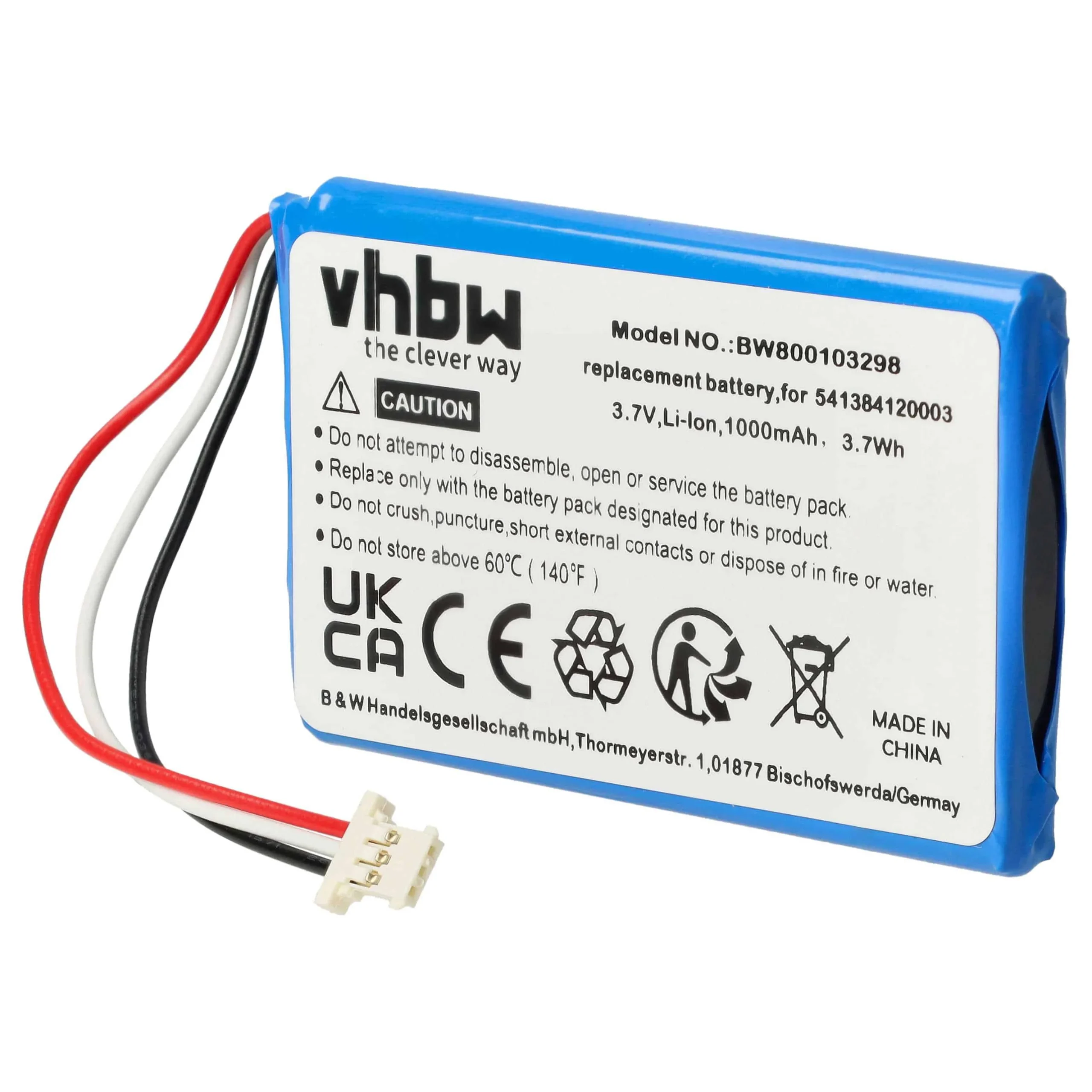 Batterie remplace Navigon 5411384120002, 541384120003 pour navigation GPS Navigon - 1000mAh 3,7V Li-ion