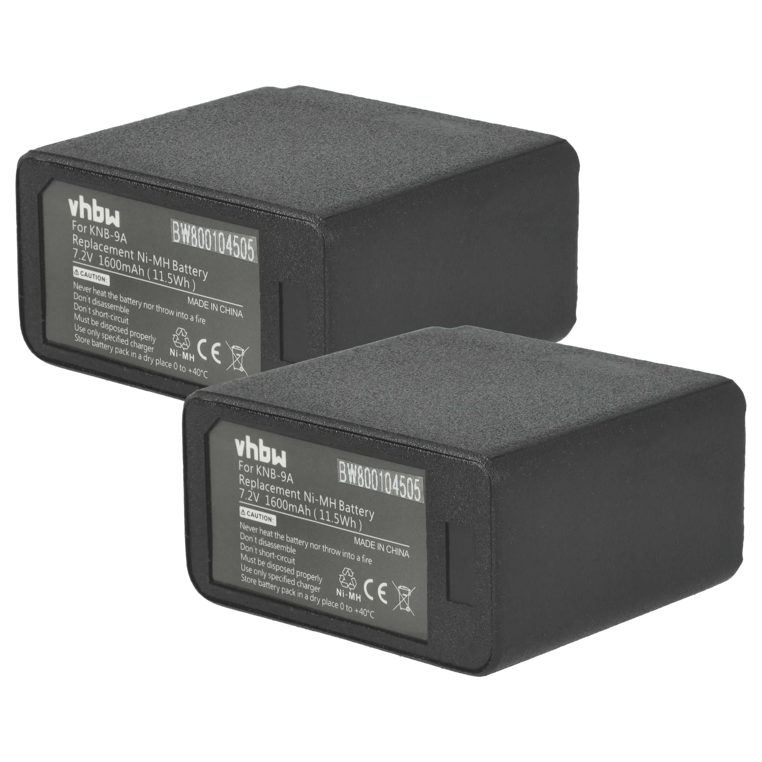 2x Batteries remplace Kenwood KNB-11A, KNB-11N, KNB-11 pour radio talkie-walkie Kenwood- 1600mAh 7,2V NiMH