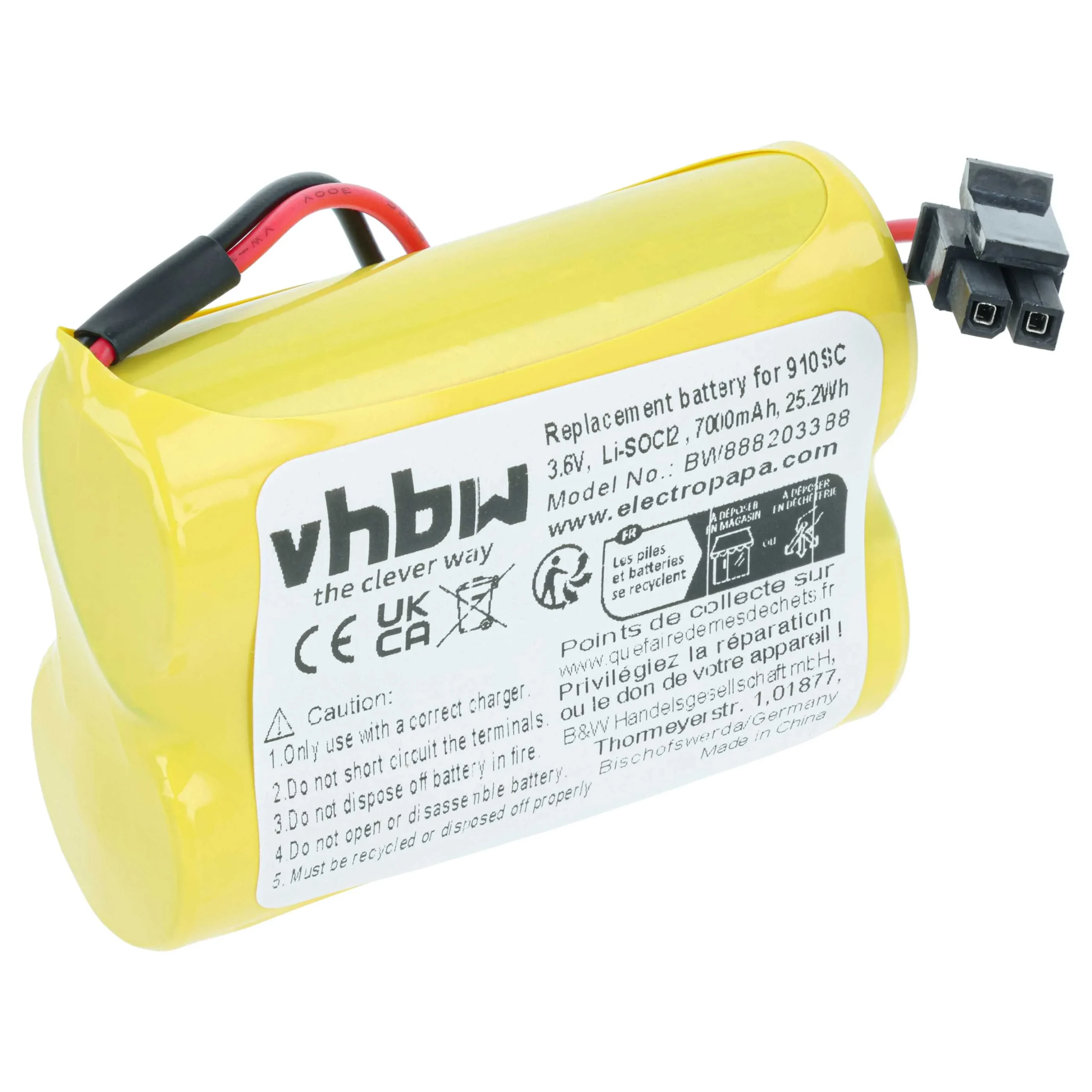 Pile remplace ABB 3HAC051036-001 pour PLC Programmable Logic Controller ABB - 7000mAh 3,6V Li-SOCl2