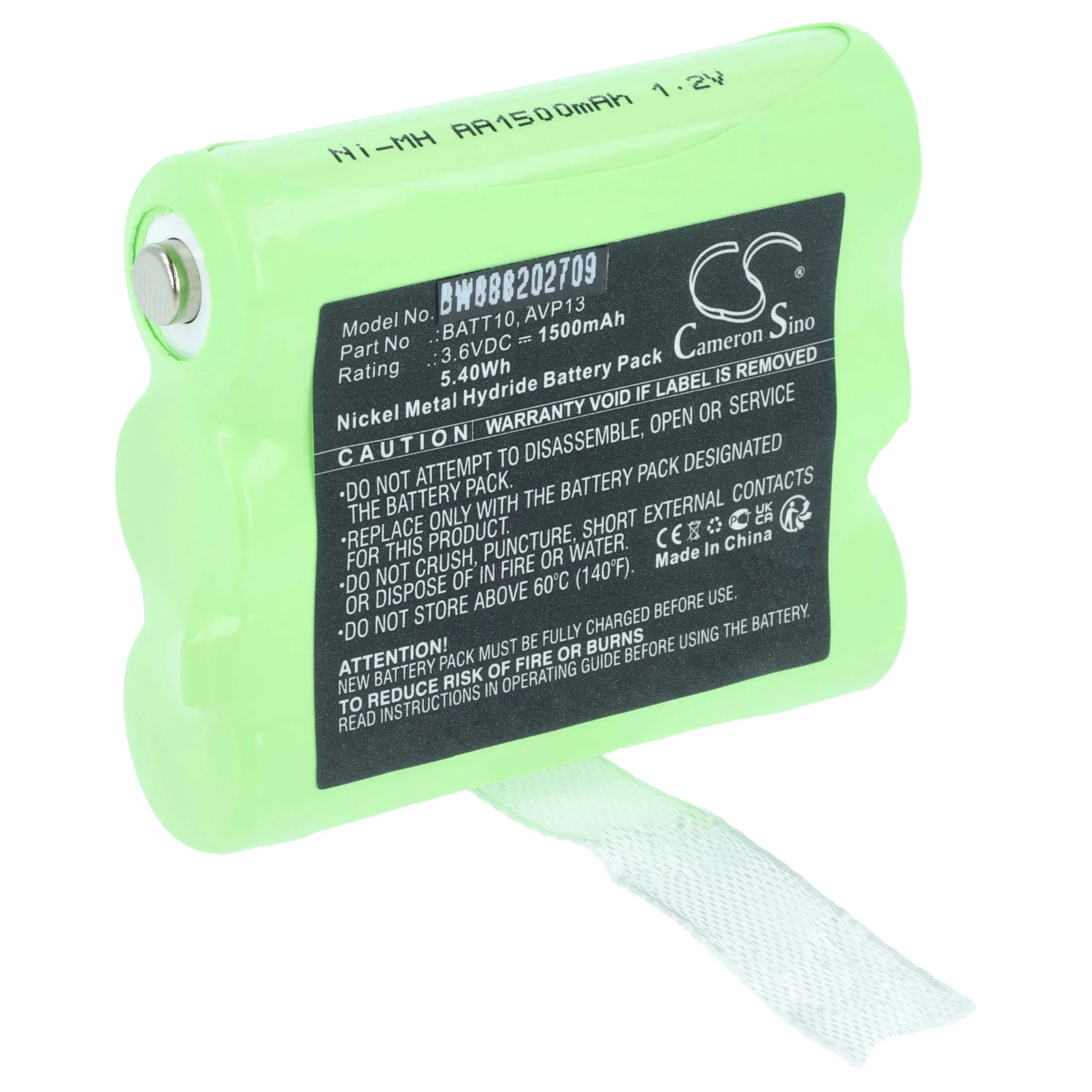 Batterie remplace Midland PB-X7, BATT10, AVP13 pour radio talkie-walkie Midland- 1500mAh 3,6V NiMH