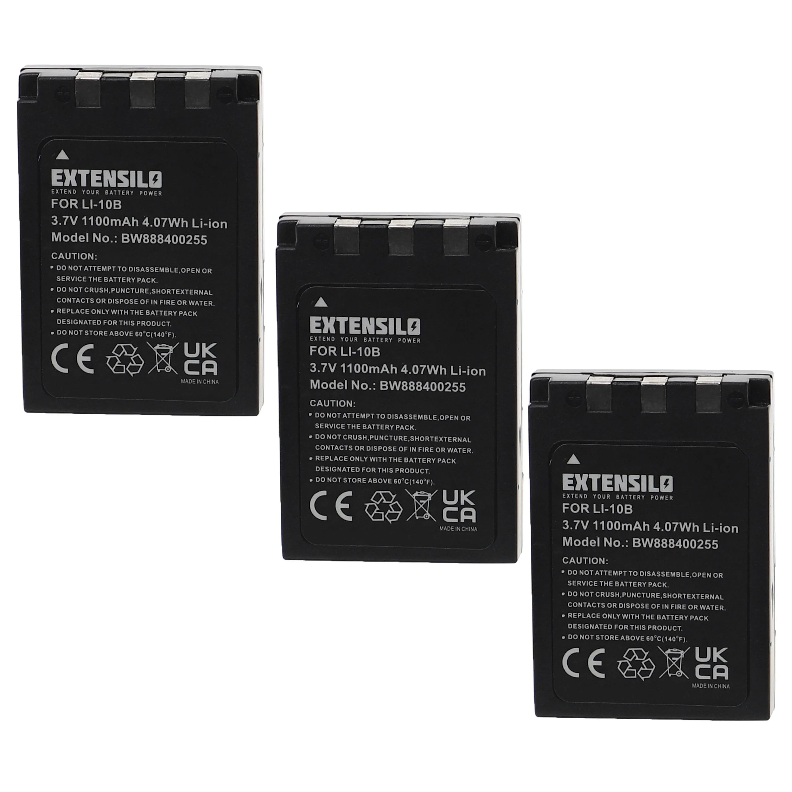 3x Batteries remplace Olympus Li-10B, Li-12B pour appareil photo Olympus- 1100mAh 3,7V Li-ion