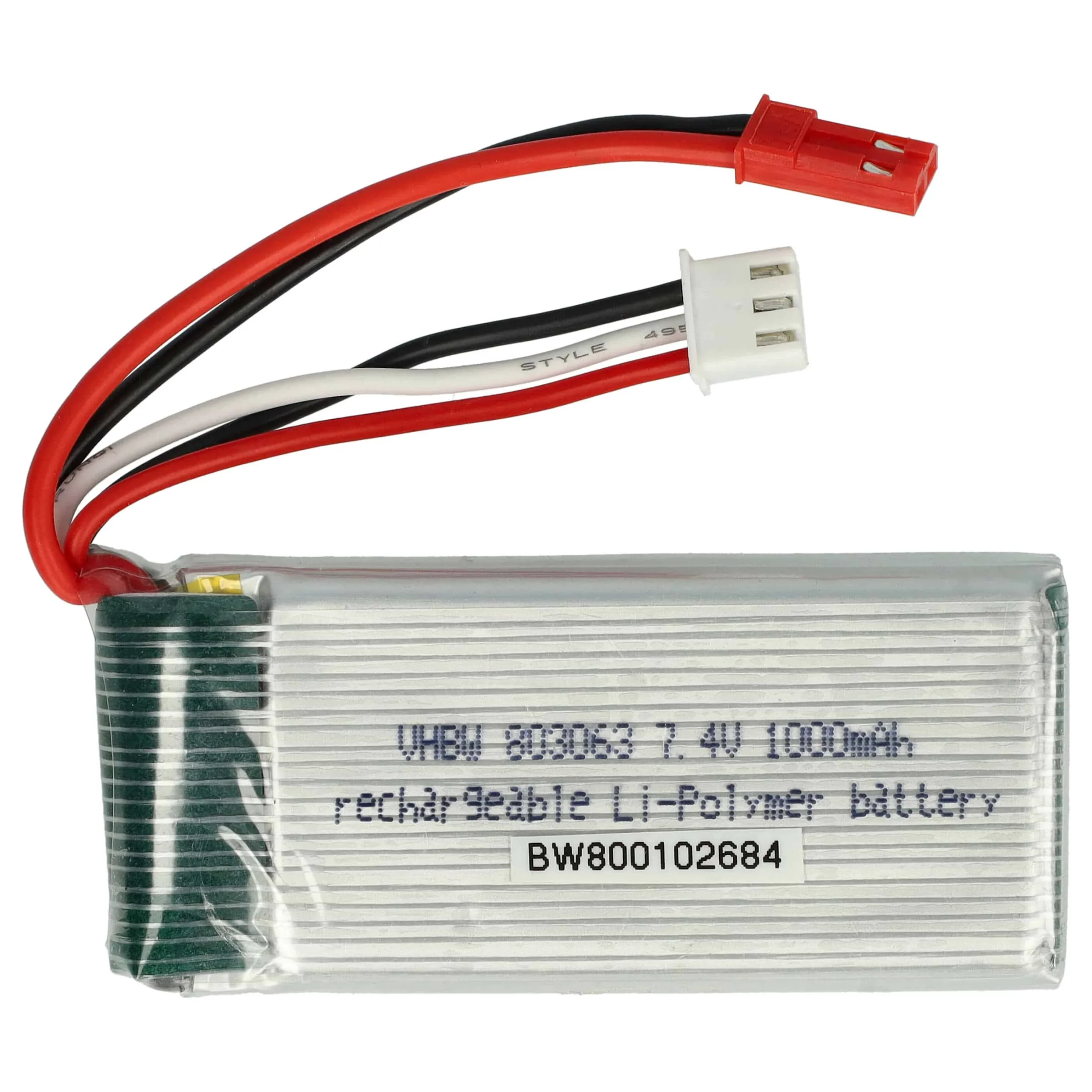 Batterie modèle radio-télécommandé - 1000mAh 7,4V Li-polymère, JST-SYP-2P