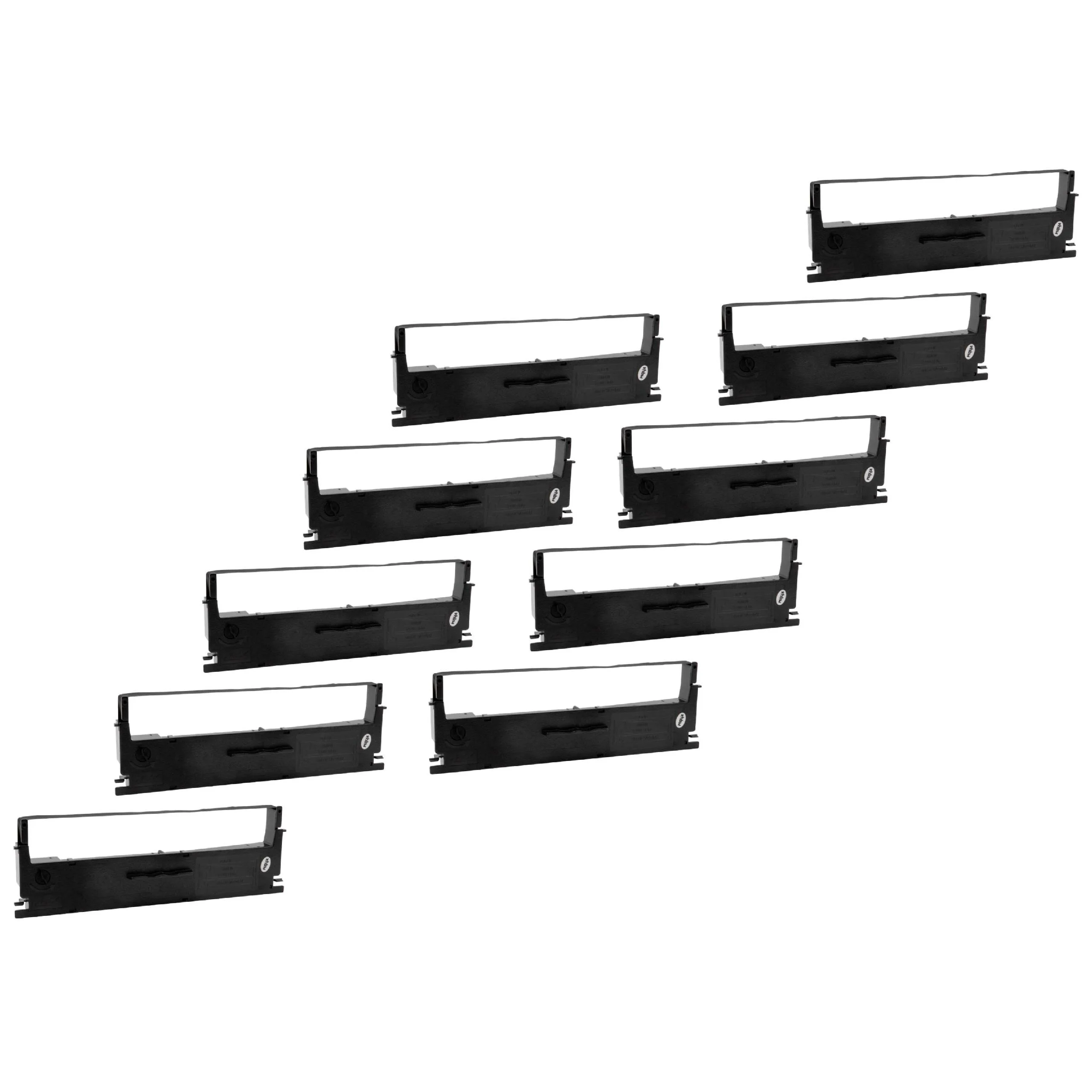 10x Ruban encreur remplace Epson C13S015624 pour imprimante matricielle / étiquette - noir