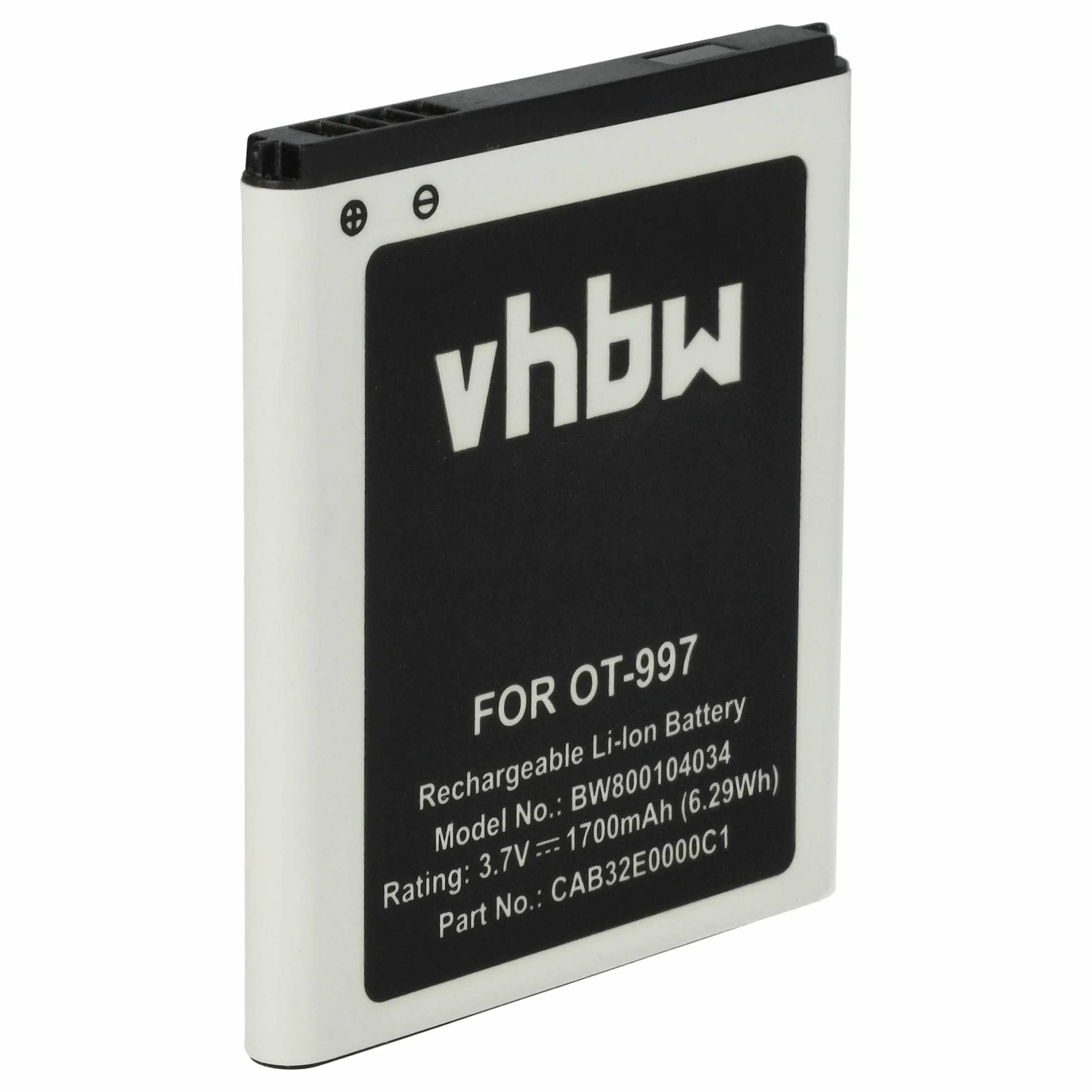 Batterie remplace Alcatel BY80, CAB32E0000C1, CAB32E0000C2 téléphone portable TCL - 1700mAh 3,7V Li-ion